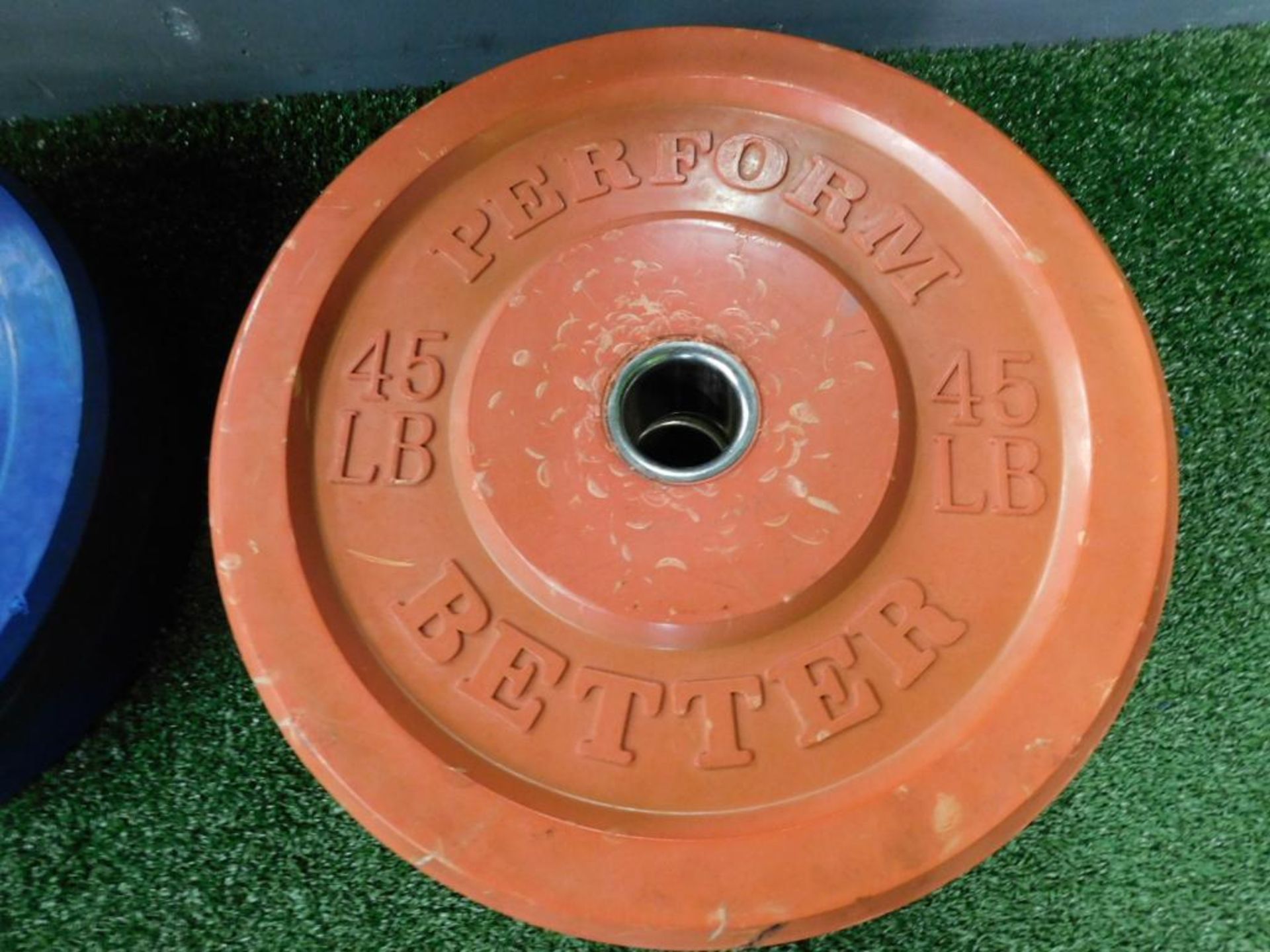 LOT: (2) Perform Better Rubber Coated 45 lb. Plates