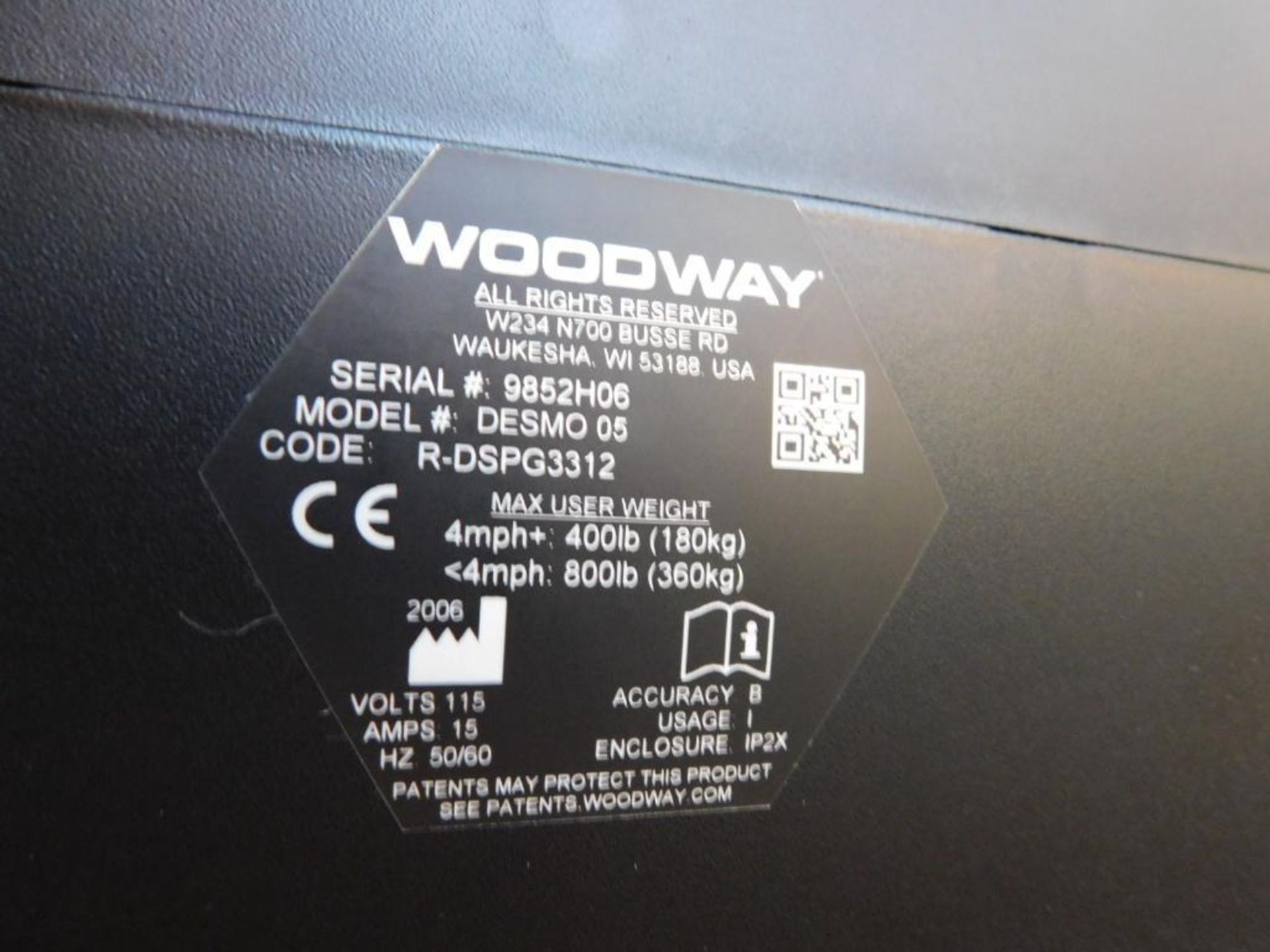 Woodway Treadmill, Model # DESMO 05, Max Cap. 400 lbs. (Remanufactured 2018) - Image 4 of 4