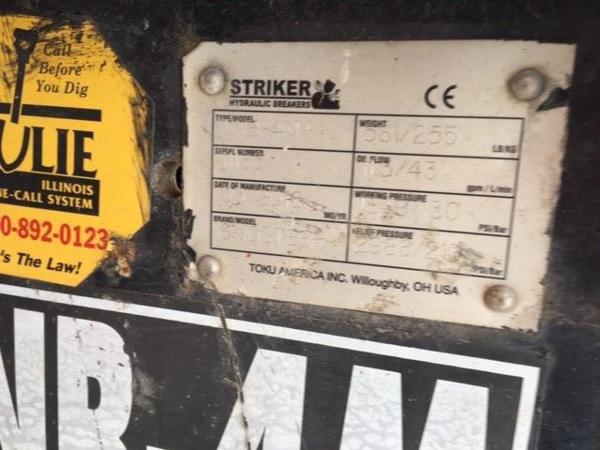 Stiker TNB-4M Hydraulic Breaker Skid Steer Attachment (LOCATION: 318 N. Milwaukee Ave., Wheeling, IL - Bild 4 aus 4