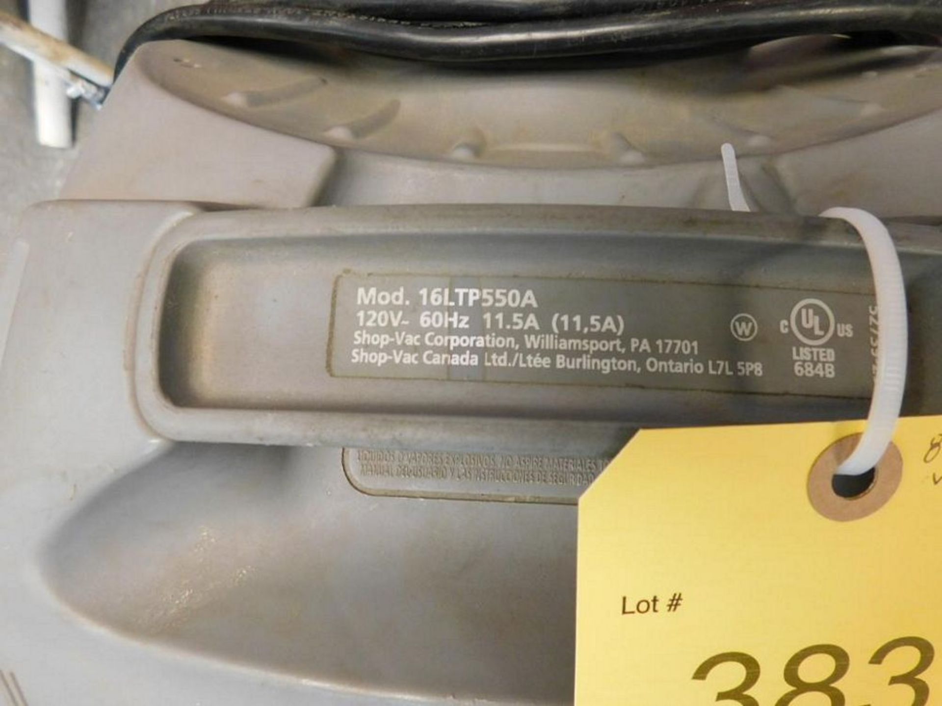 Shop Vac 14-Gallon Wet/Dry Vacuum 5.75 HP (#1) - Missing Wheel (LOCATION: 318 N. Milwaukee Ave., - Image 3 of 3