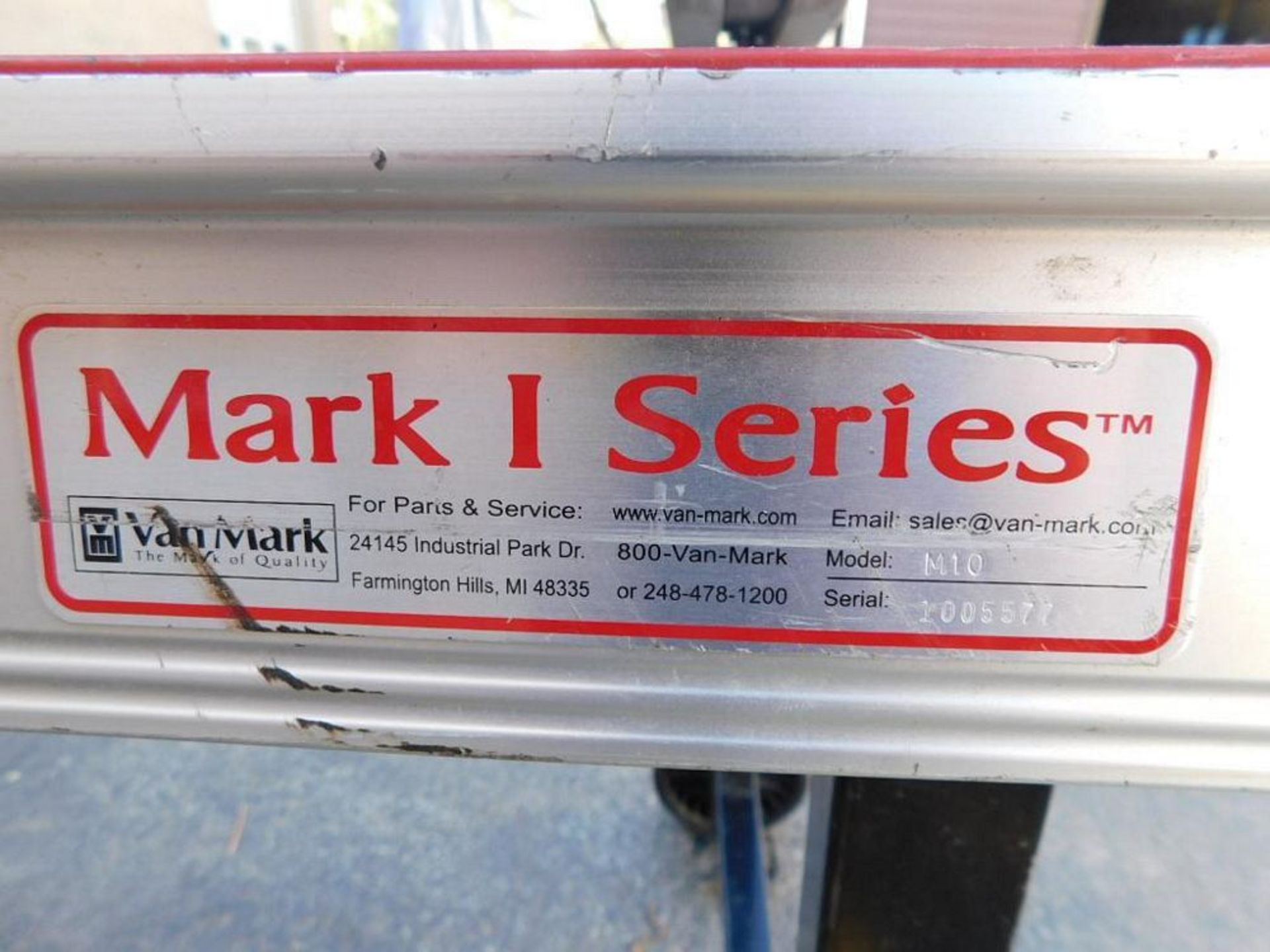 Van Mark Mark 1 Series M10 Aluminum Brake, 10'-6", Portable Stand Mounted, Trim Cutter, S/N - Image 5 of 5