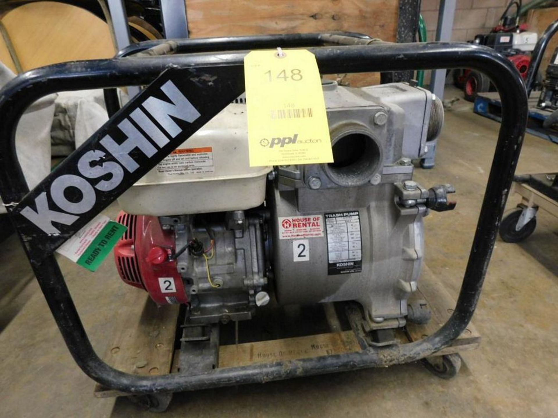Koshin KTH-80S Gas 3" Trash Pump w/Honda GX270 Motor, 383 gpm (LOCATION: 318 N. Milwaukee Ave.,