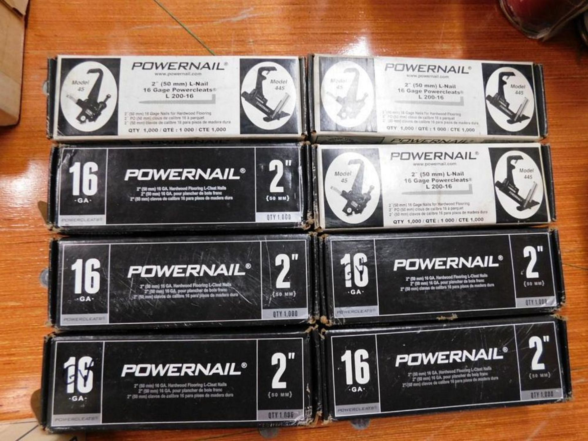 LOT: (8) Boxes of Powernail 2", 16 Gauge Hardwood Floor Nails (LOCATION: 318 N. Milwaukee Ave.,