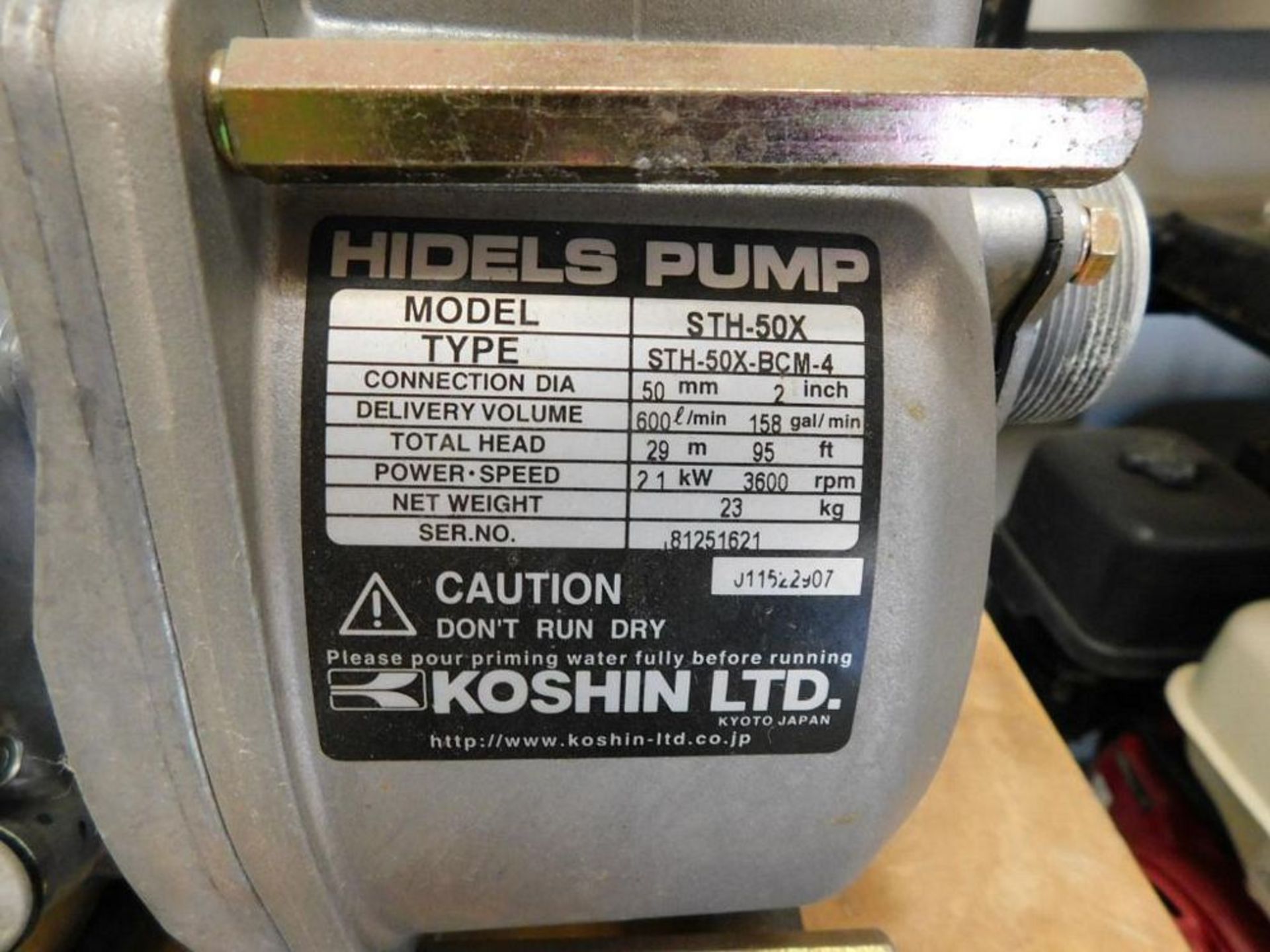 Koshin KTH-50X Gas 2" Semi-Trash Pump w/Honda GX120 Motor, 185 gpm (LOCATION: 318 N. Milwaukee Ave., - Image 4 of 4