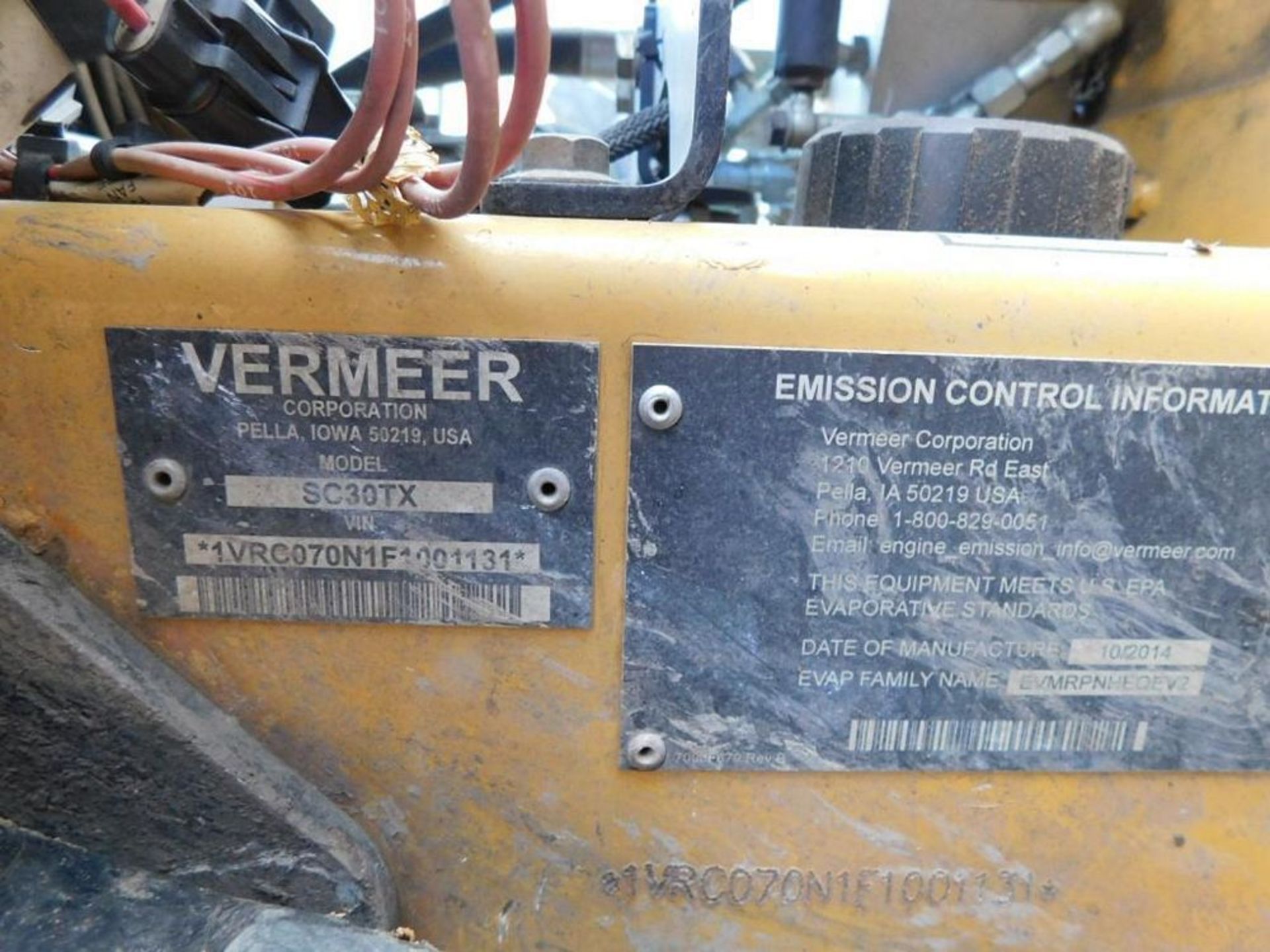 2016 Vermeer SC30 TX Gas Stump Cutter, VIN 1VRC070N1F1001131, 803 Indicated Hours (#1) (LOCATION: - Image 21 of 23