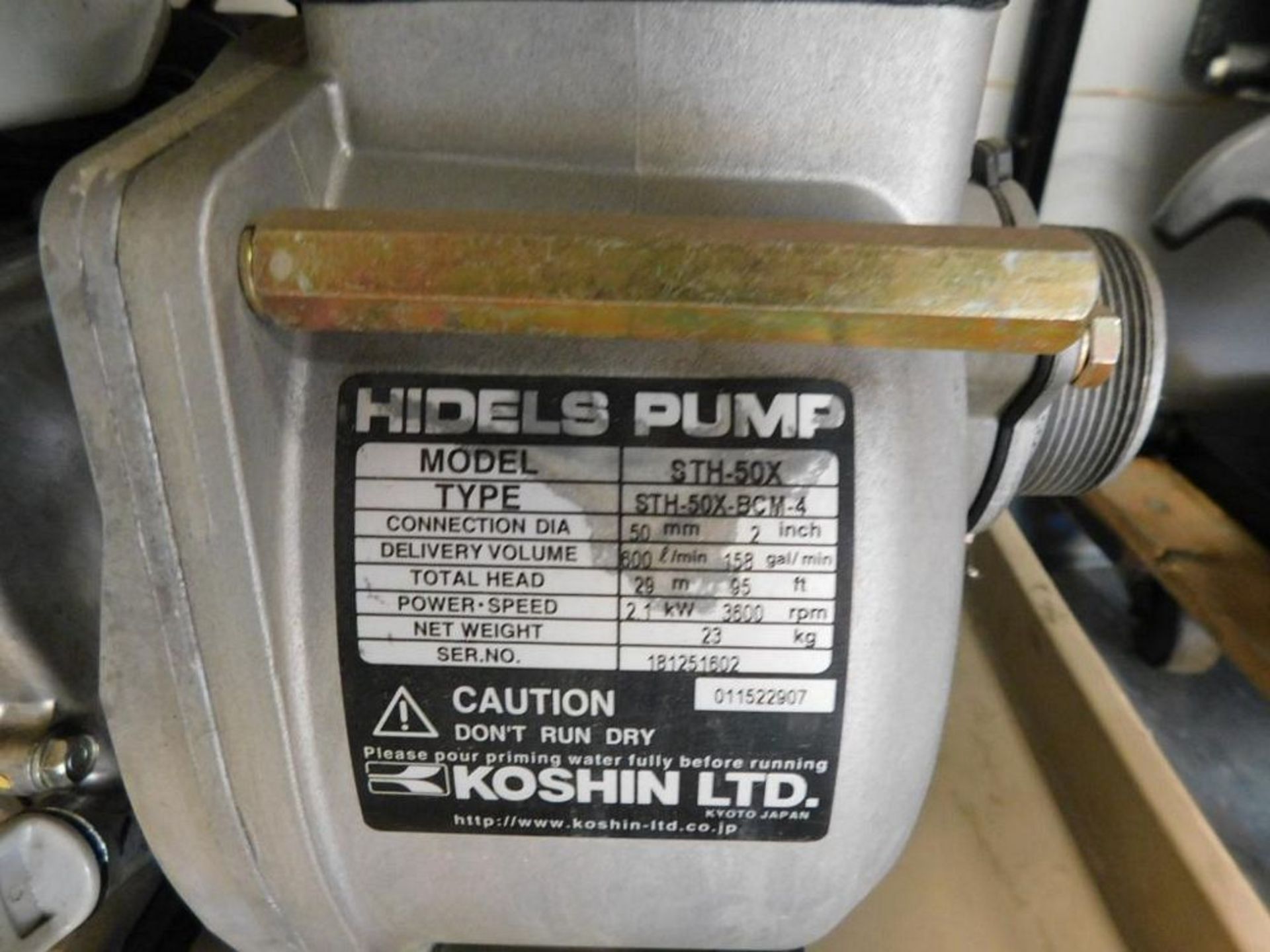 Koshin KTH-50X Gas 2" Semi-Trash Pump w/Honda GX120 Motor, 185 gpm (LOCATION: 318 N. Milwaukee Ave., - Image 4 of 4