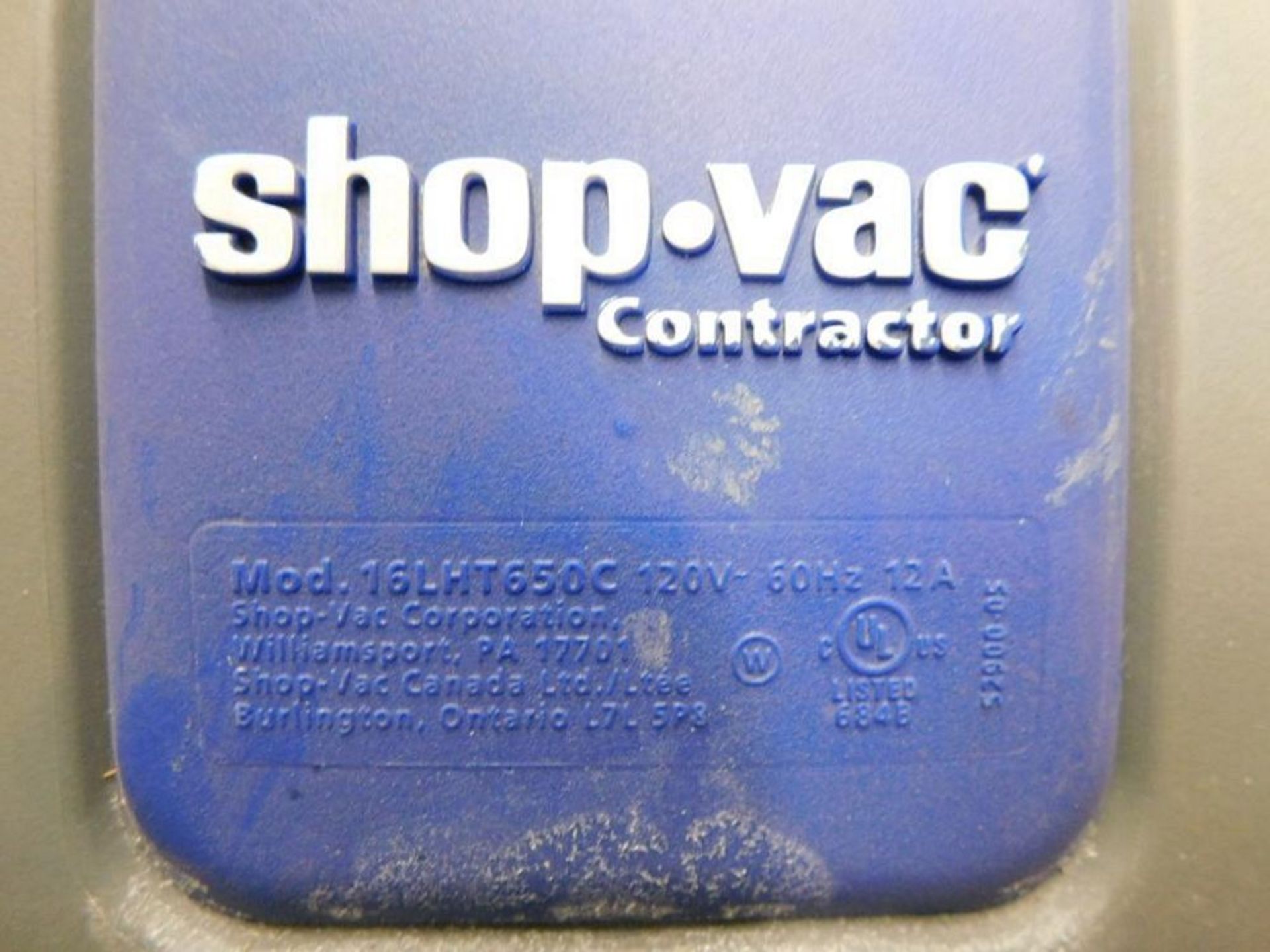 Shop Vac Contractor 16-Gallon Dry Vacuum 6.5 HP (#37) (LOCATION: 318 N. Milwaukee Ave., Wheeling, IL - Image 4 of 4