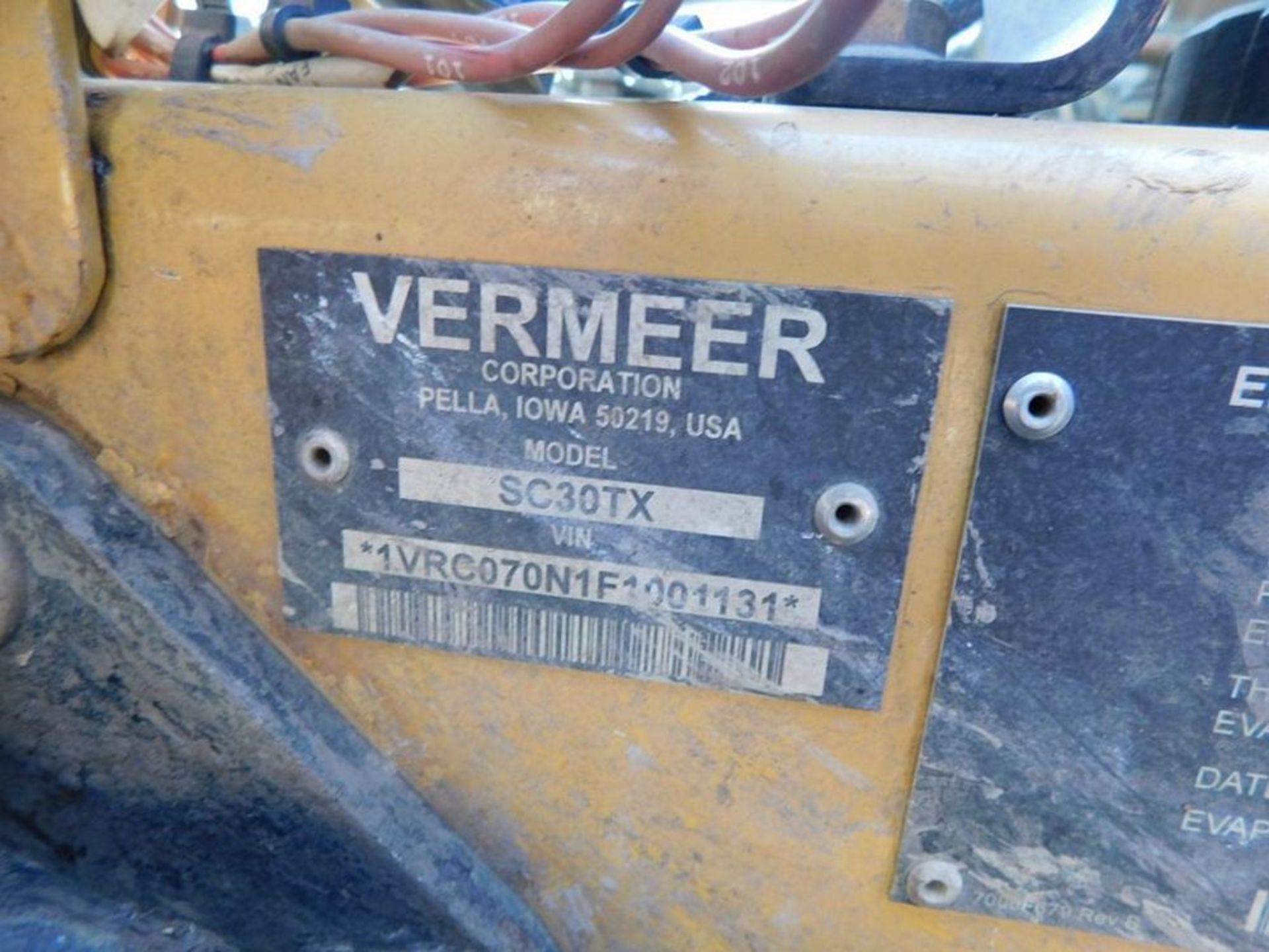2016 Vermeer SC30 TX Gas Stump Cutter, VIN 1VRC070N1F1001131, 803 Indicated Hours (#1) (LOCATION: - Image 22 of 23