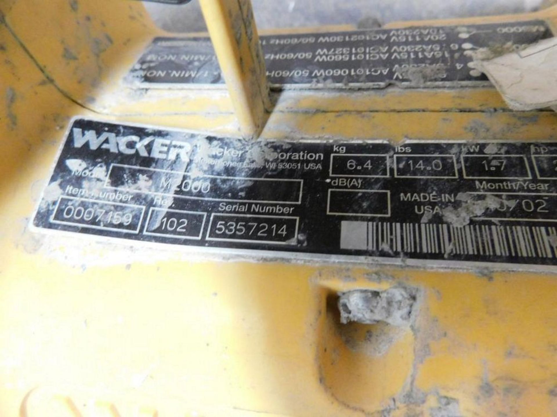 Wacker Neuson Electric Concrete Vibrator Motor (LOCATION: 318 N. Milwaukee Ave., Wheeling, IL - Image 3 of 3