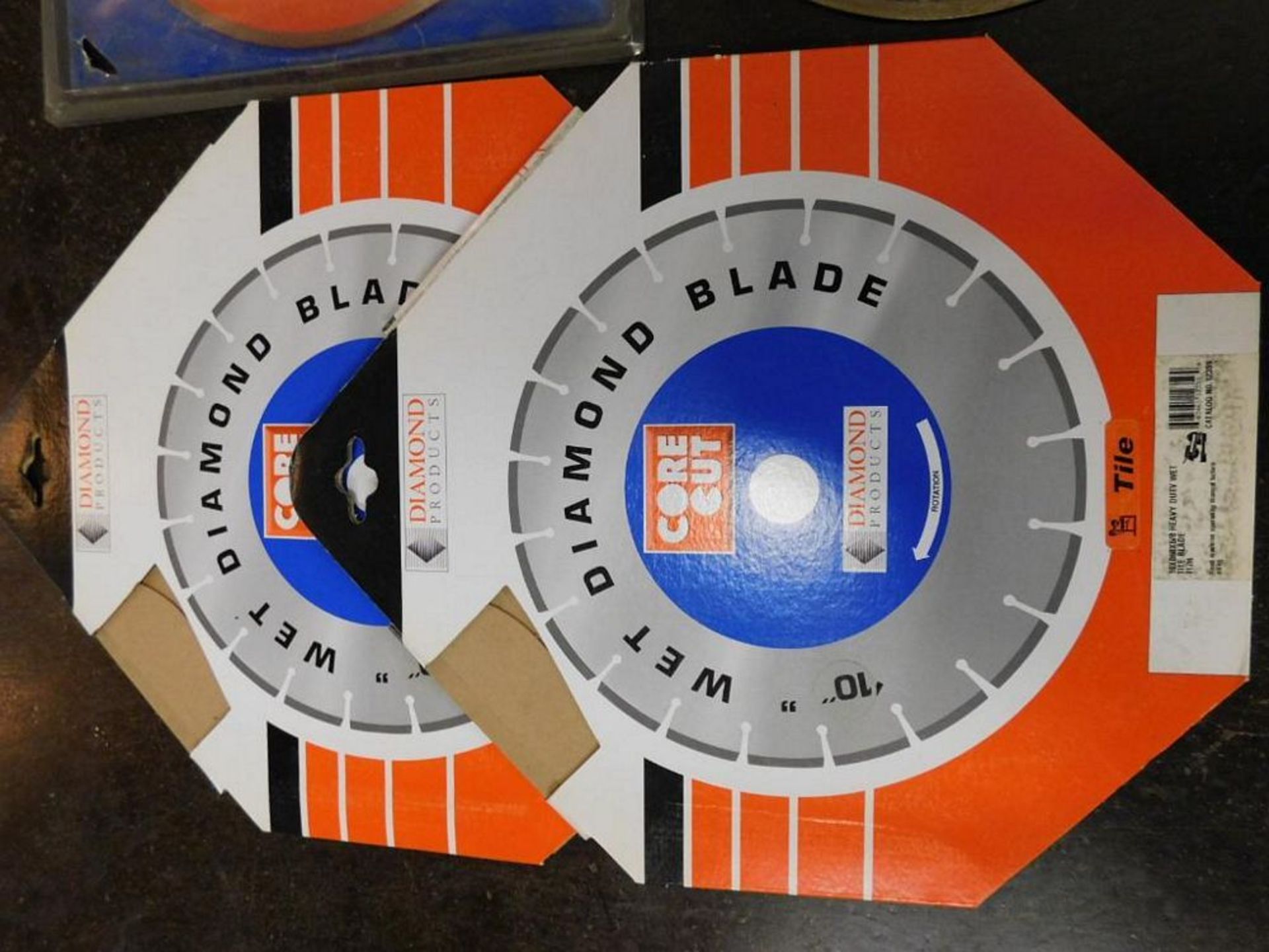 LOT: (2) New 10" Wet Diamond Blades, (1) Core Cut Tile Diamond Blade, (2) Used Tile Diamond - Image 2 of 3