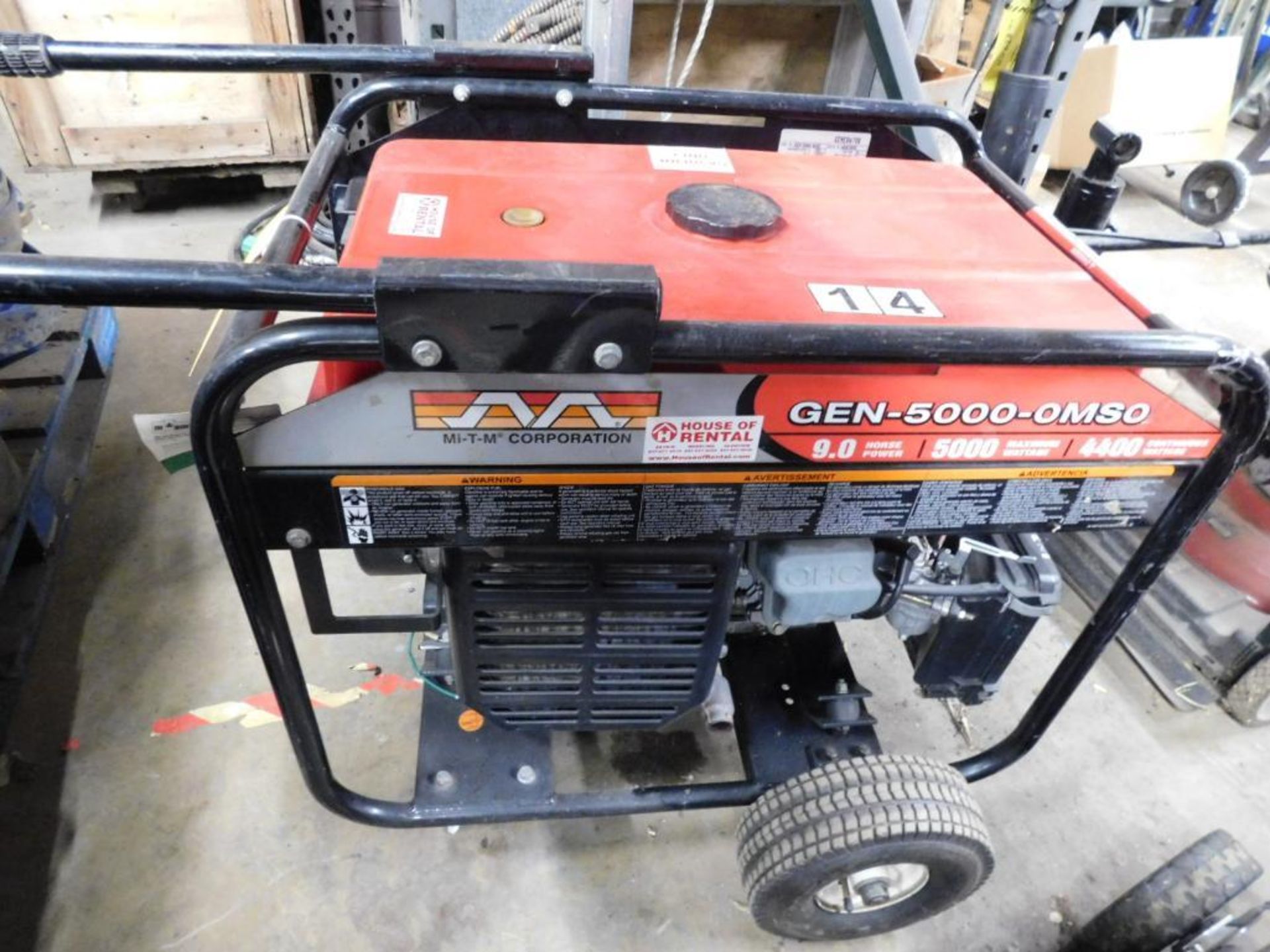 Mi-T-M Gen-5000-OMSO 5000 Watt Gas Generator w/Subaru Motor, S/N 40023095, 9.0 HP (#14) (LOCATION: - Image 6 of 9