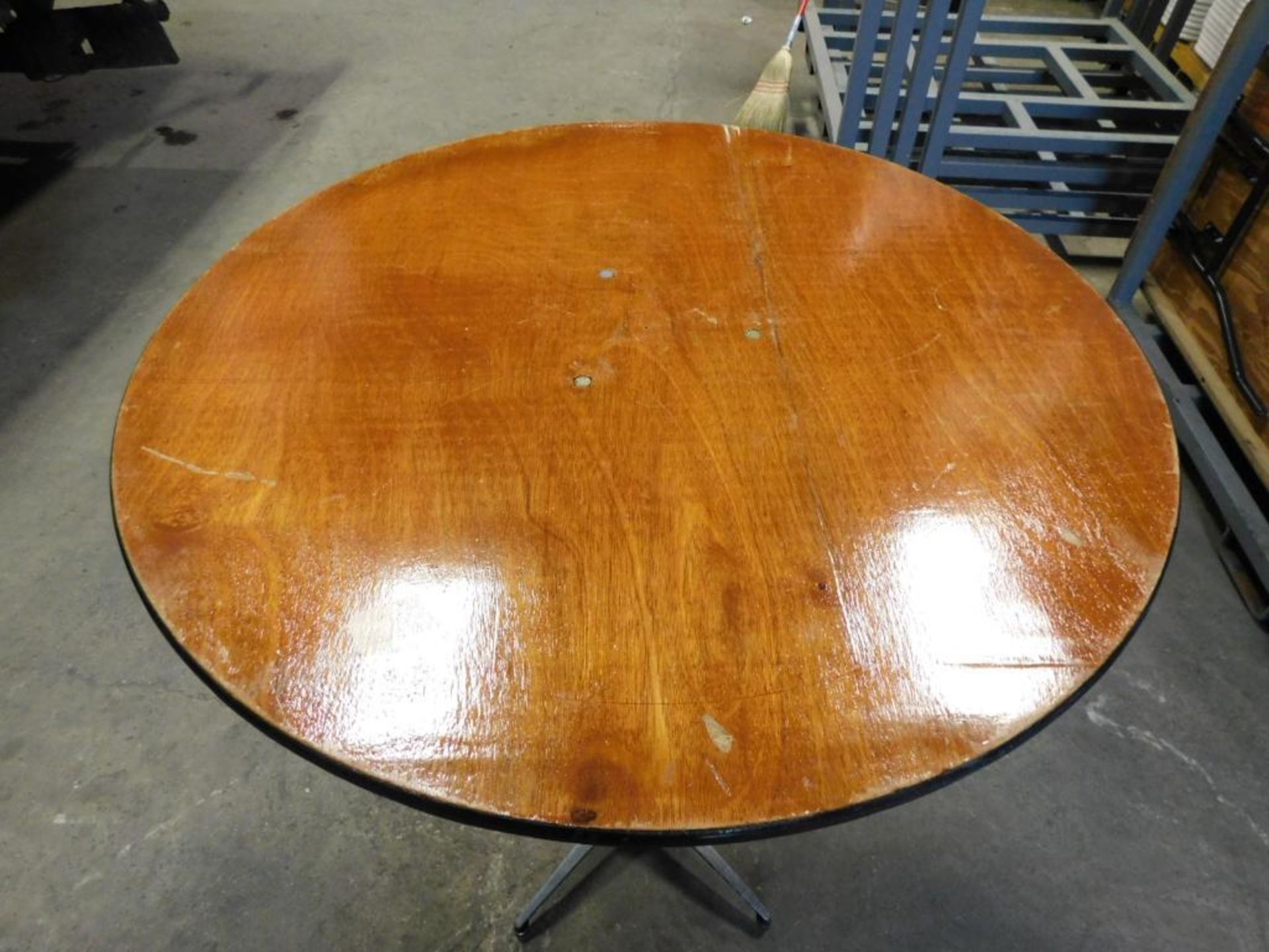 LOT: (10) 36" Round Table Top w/Pedestal Base & 42" High Boy Leg (LOCATION: 5115 Church St., Skokie, - Image 2 of 3