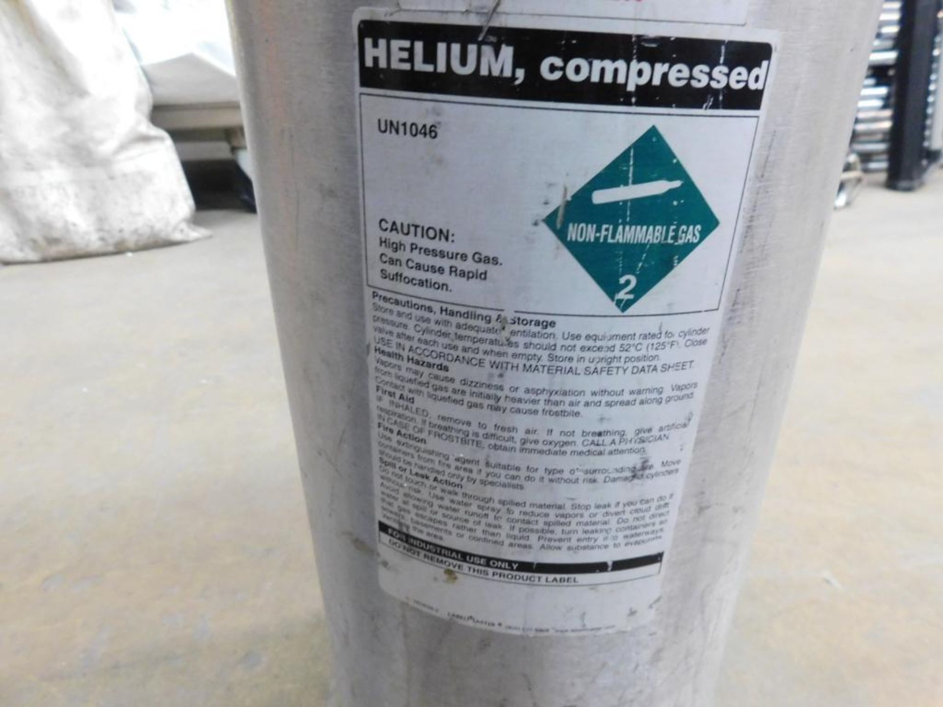 Large Compressed Helium Tanks w/Nozzle Valve Inflator (LOCATION: 1766 Waukegan Rd., Glenview, IL - Image 2 of 2