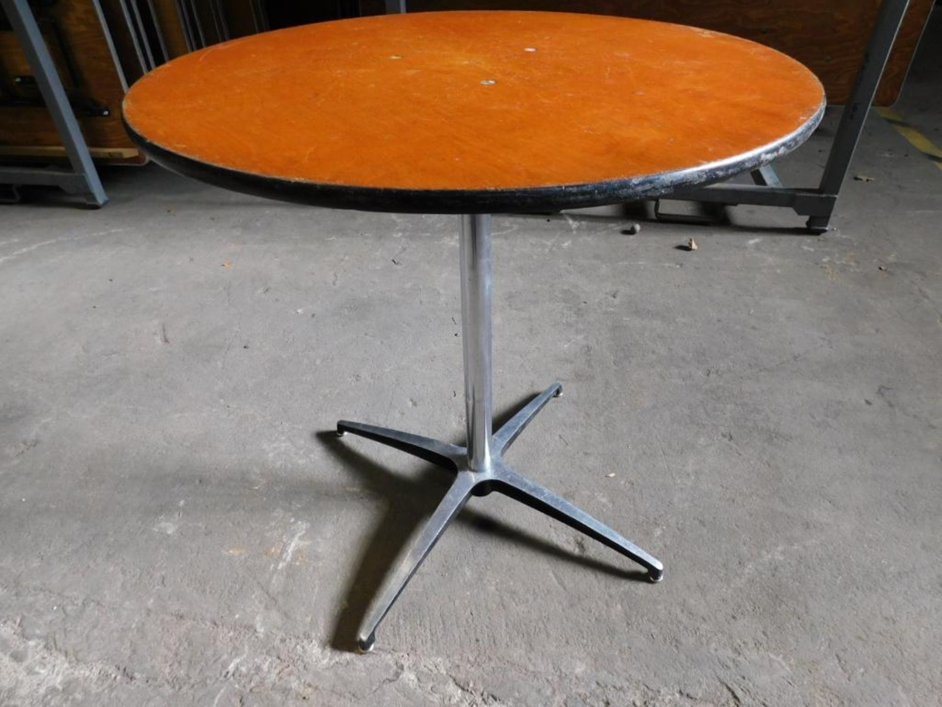 LOT: (10) 36" Round Table Top w/Pedestal Base & 42" High Boy Leg (LOCATION: 5115 Church St., Skokie, - Image 2 of 3