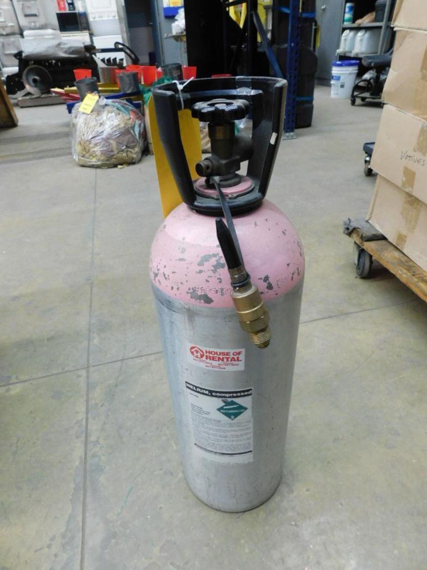 Large Compressed Helium Tanks w/Nozzle Valve Inflator (LOCATION: 1766 Waukegan Rd., Glenview, IL