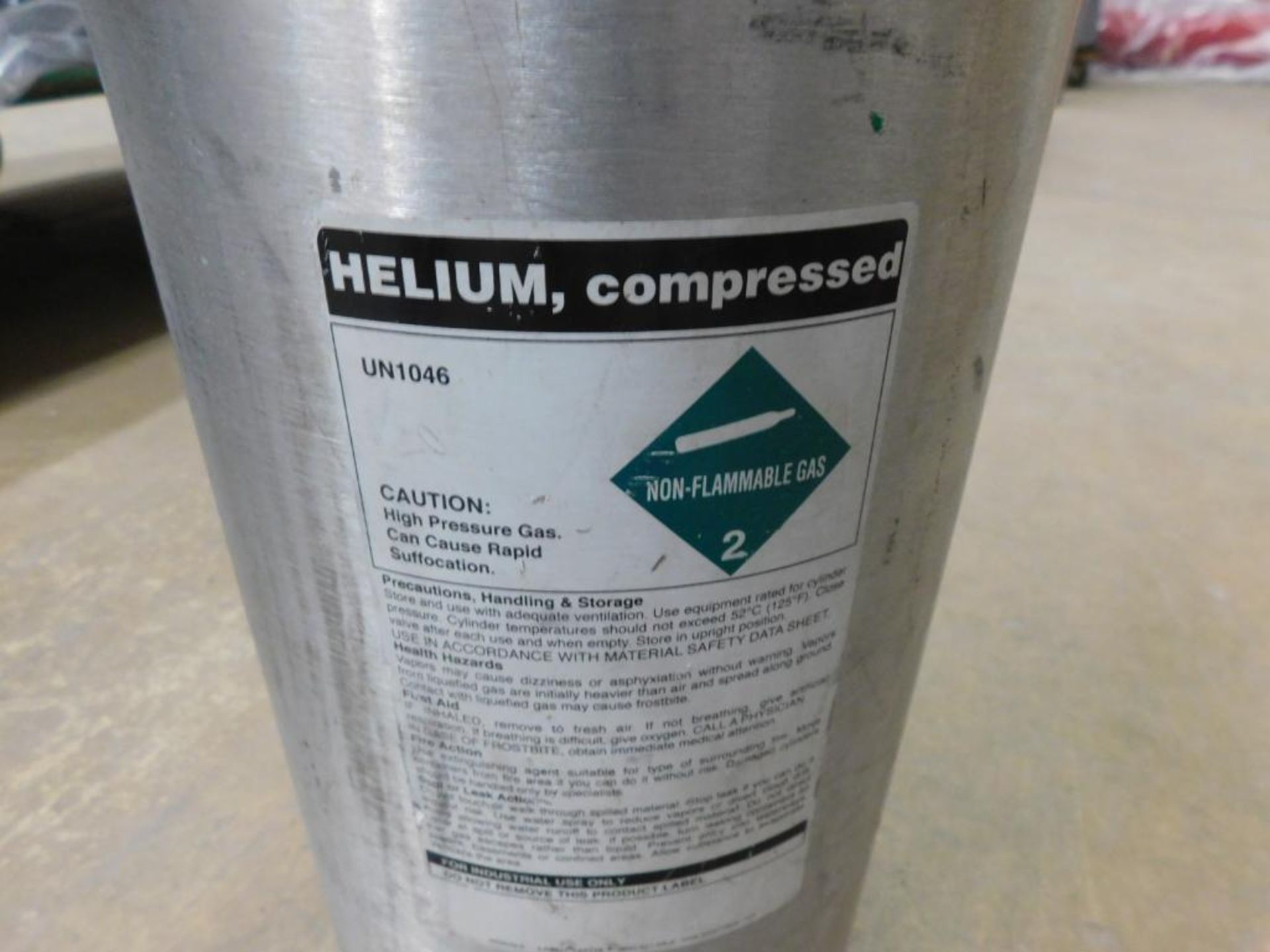 Large Compressed Helium Tanks w/Nozzle Valve Inflator (LOCATION: 1766 Waukegan Rd., Glenview, IL - Image 2 of 2