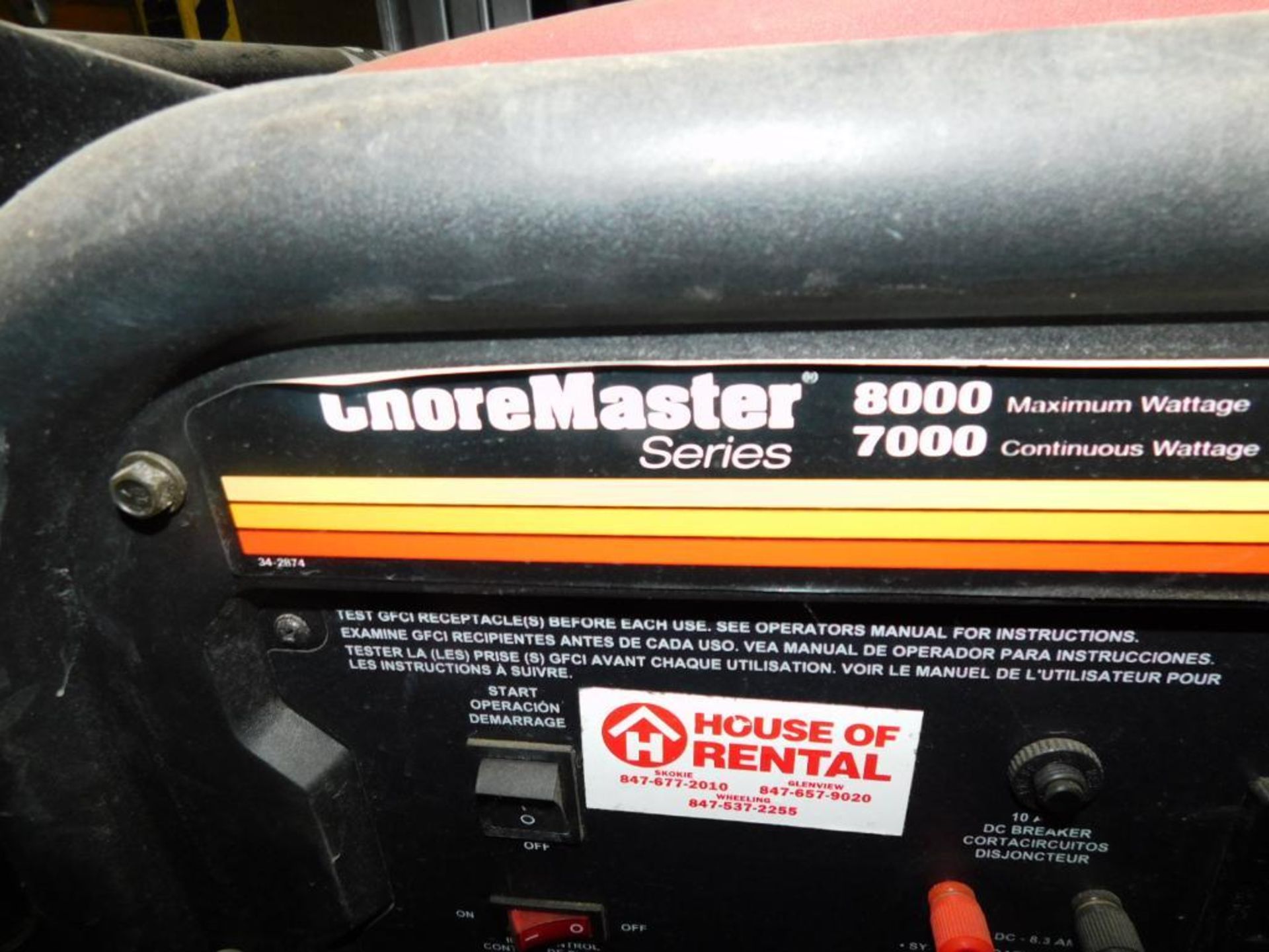 Choremaster 8000 watt Gas Generator (LOCATION: 318 N. Milwaukee Ave., Wheeling, IL 60090) - Image 5 of 5