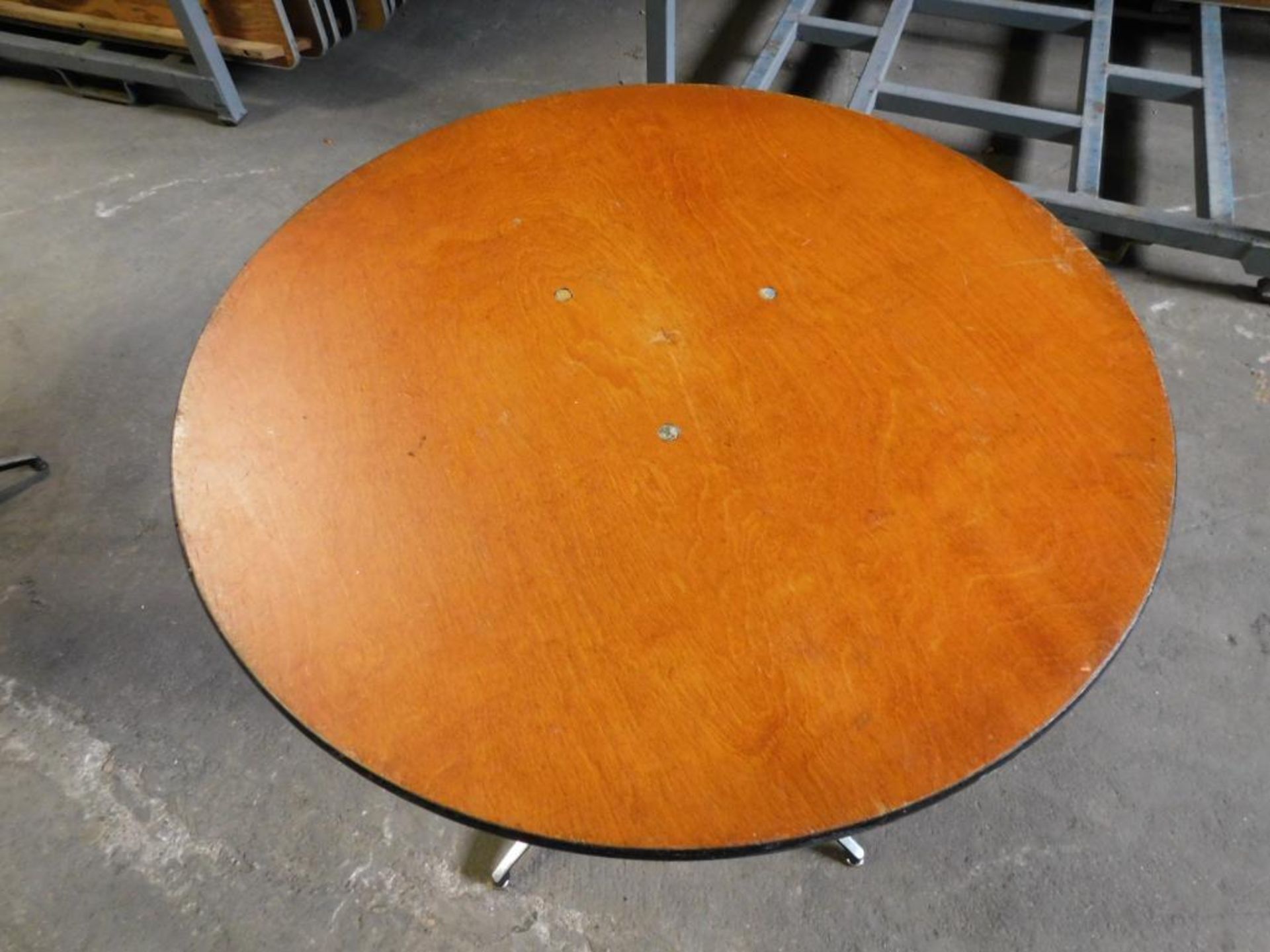 LOT: (10) 36" Round Table Top w/Pedestal Base & 42" High Boy Leg (LOCATION: 5115 Church St., Skokie, - Image 2 of 3