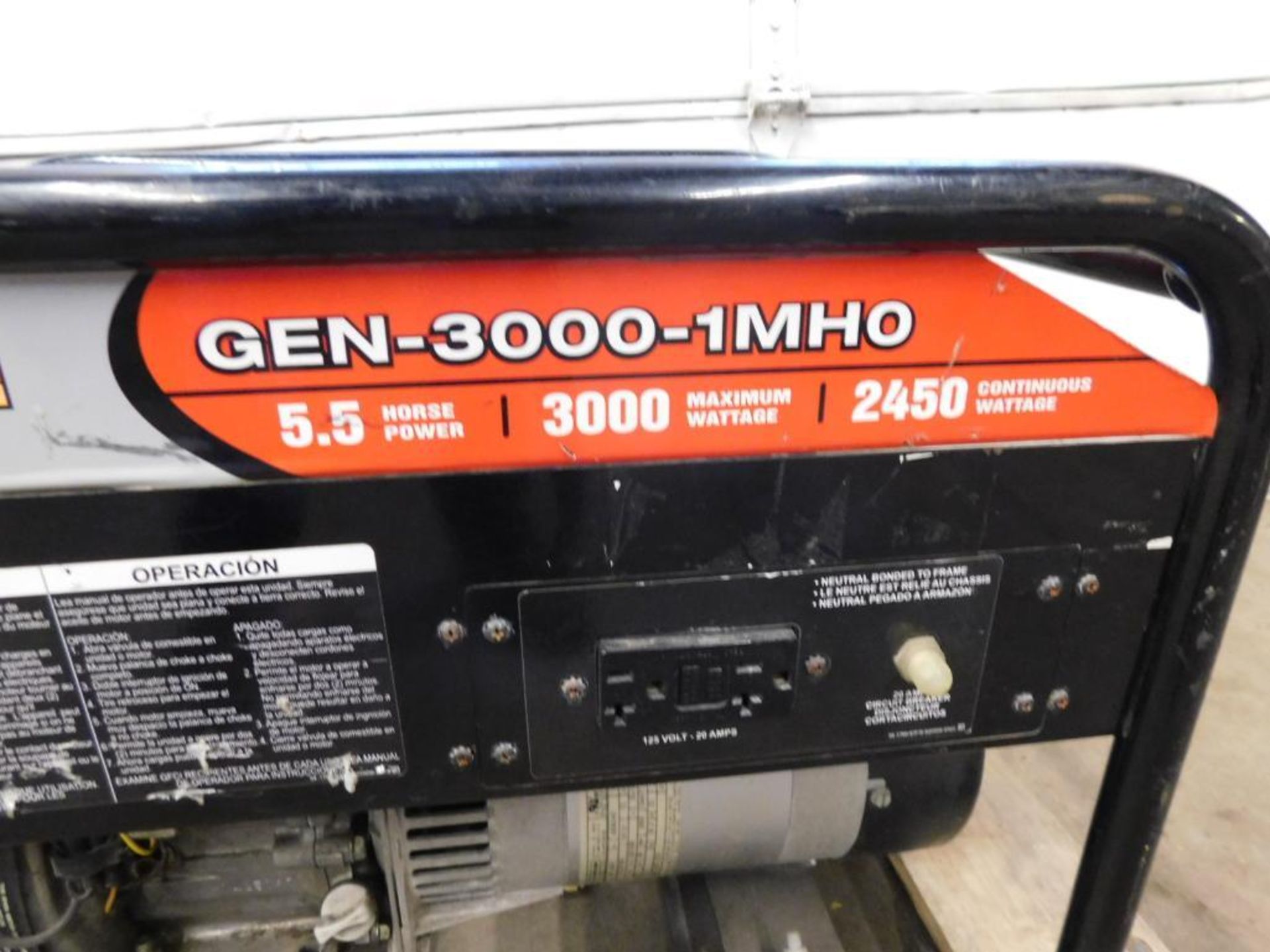 Mi-T-M Gen-3000-1MHO 3000 Watt Gas Generator w/Honda GX160 5.5 Motor, S/N 40037068, 01-18 amp. (#31) - Image 2 of 8