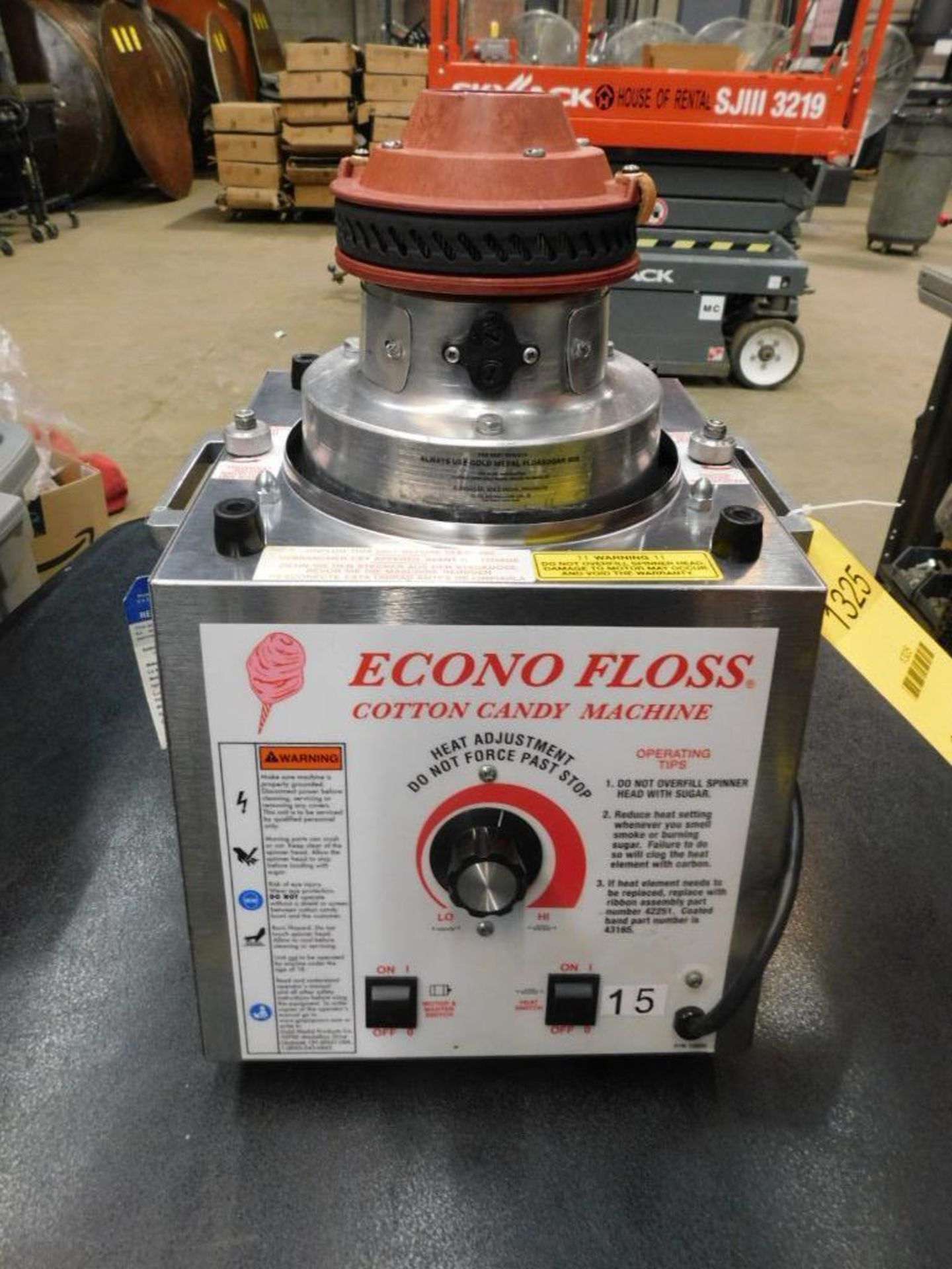 Gold Metal Econo Floss Cotton Candy Machine, Model 3017SS (LOCATION: 1766 Waukegan Rd., Glenview, IL