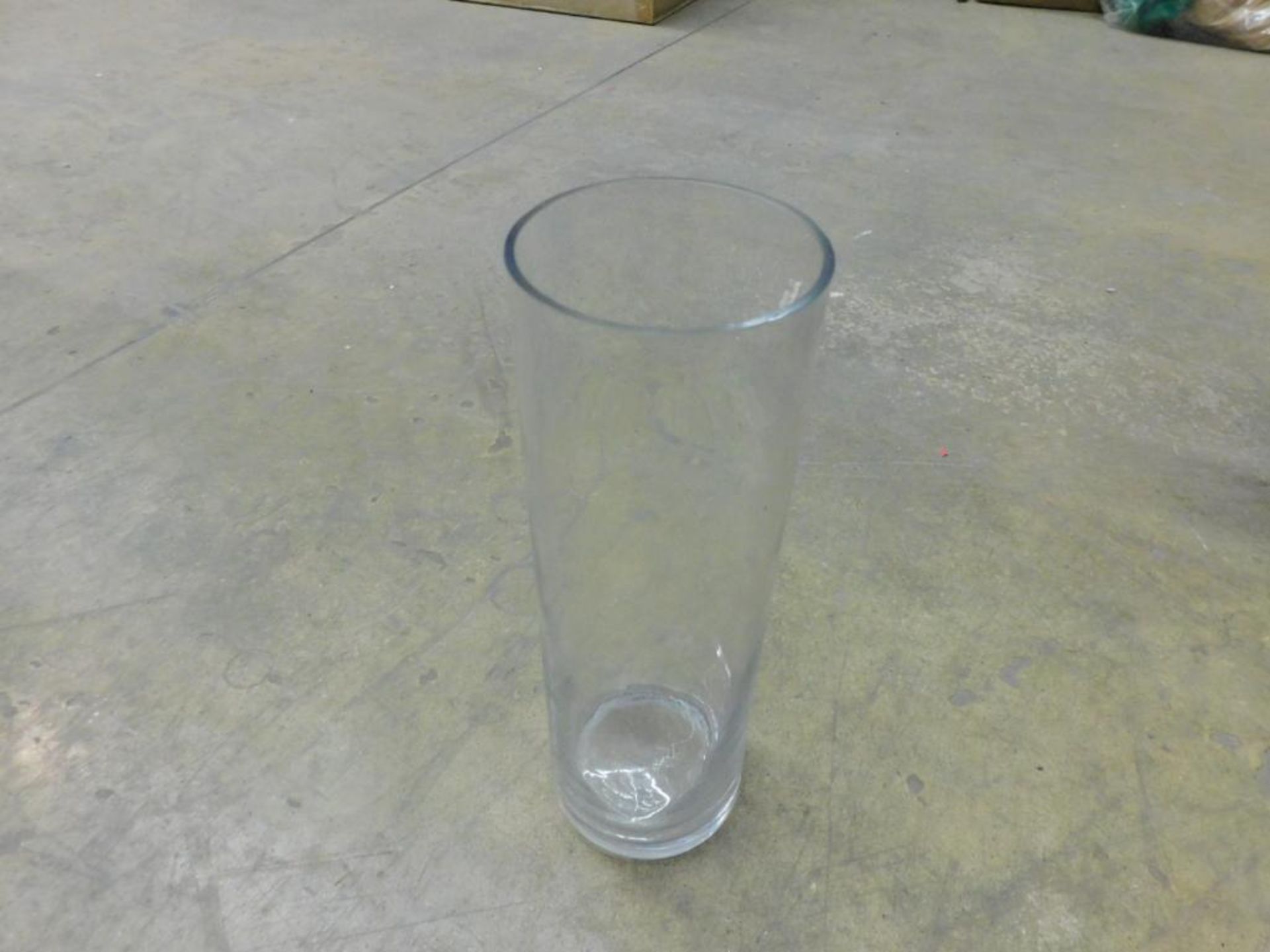 LOT: (2) Boxes 4" x 16" Glass Cylinder Vases (approx. 24) (LOCATION: 1766 Waukegan Rd., Glenview, IL