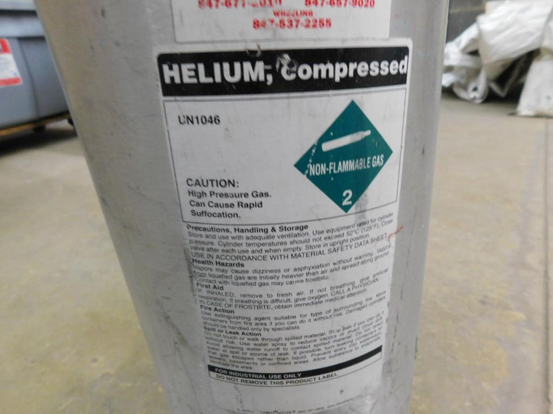 Large Compressed Helium Tanks w/Nozzle Valve Inflator (LOCATION: 1766 Waukegan Rd., Glenview, IL - Image 2 of 2