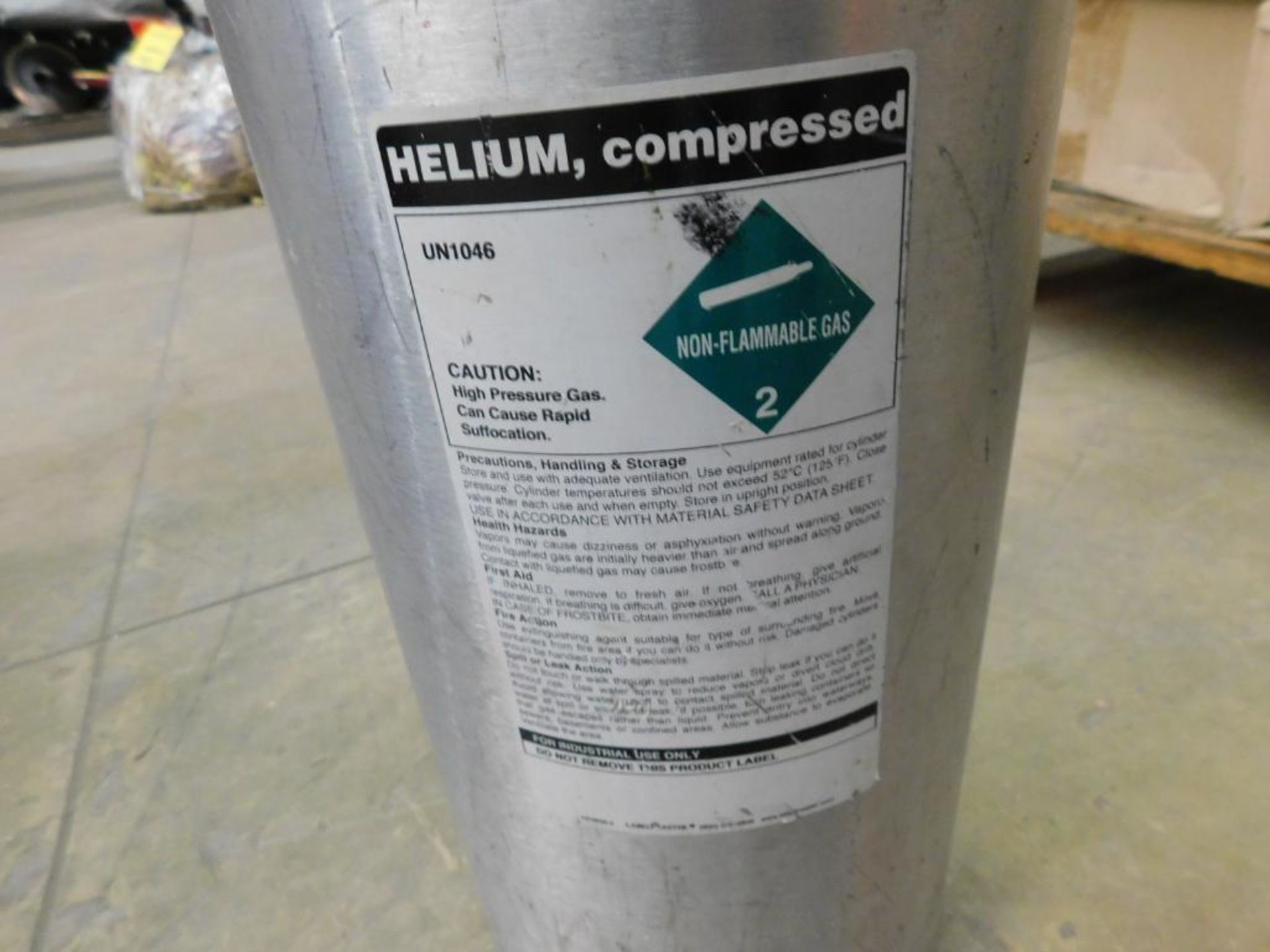 Large Compressed Helium Tanks w/Nozzle Valve Inflator (LOCATION: 1766 Waukegan Rd., Glenview, IL - Image 2 of 2