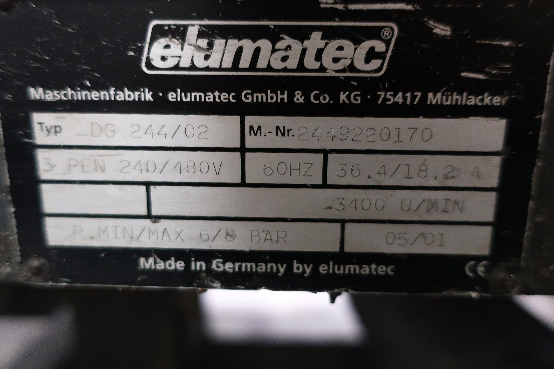 ELUMATEC DG-244 DOUBLE MITRE SAW, 6 METER CAPACITY, NEW 2001 - Image 8 of 8