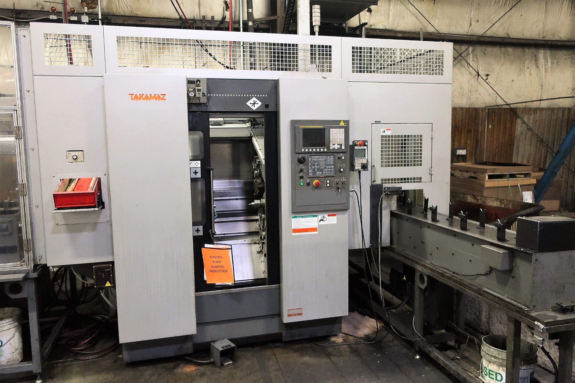 CONNECTED LINE OF (2) 2017 TAKAMAZ X-S500 CNC LATHES W/GAUGING - Image 2 of 27