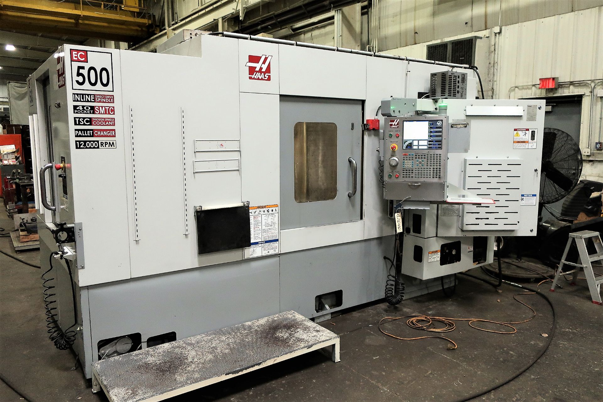 19.7"X19.7" HAAS EC500 4-AXIS CNC HORIZONTAL MACHINING CENTER, S/N 2052131, 2007