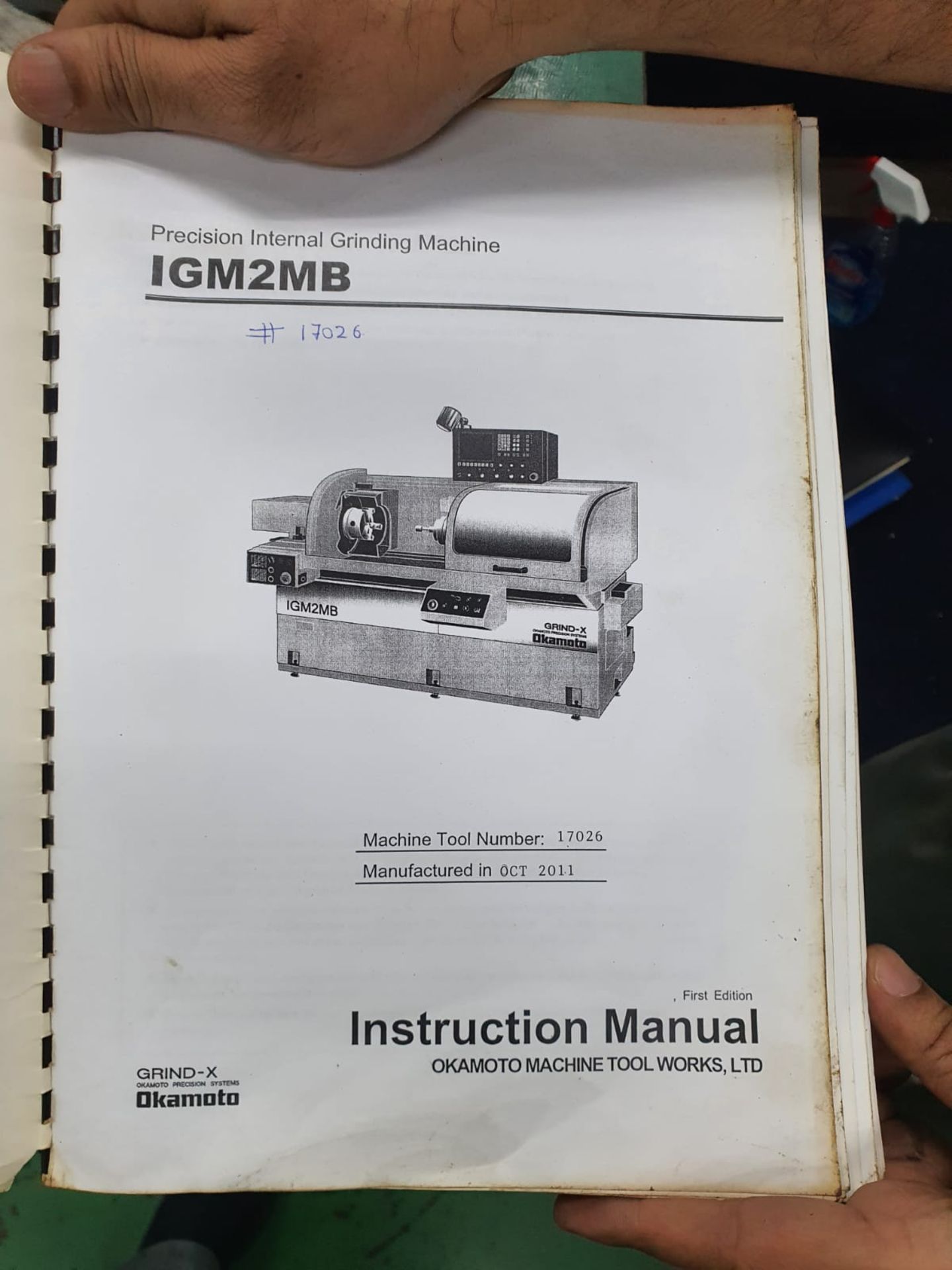 2011 OKAMOTO PRECISION INTERNAL GRINDER IGM-2MB WITH MOI CONTROL, S/N 17026 - Image 11 of 11