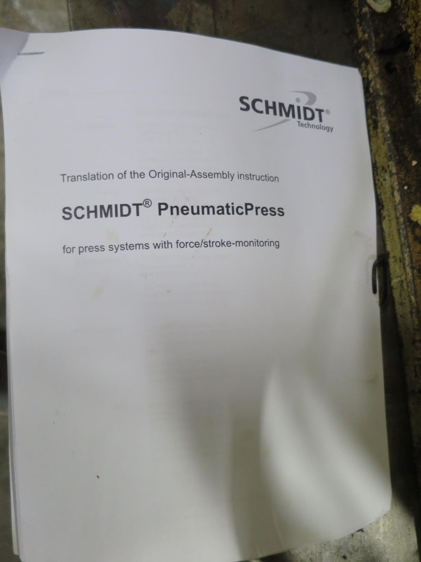 SCHMIDT MODEL 329-410031 7,000 LB PNEUMATIC PRESS, S/N 4-007-06, NEW 2006 - Image 6 of 6