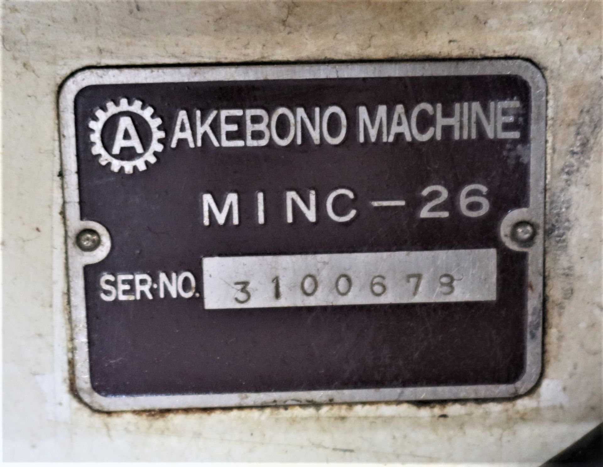 AKEBONO MINC-26 CNC GANT TYPE LATHE, S/N 3100678 - Image 5 of 5