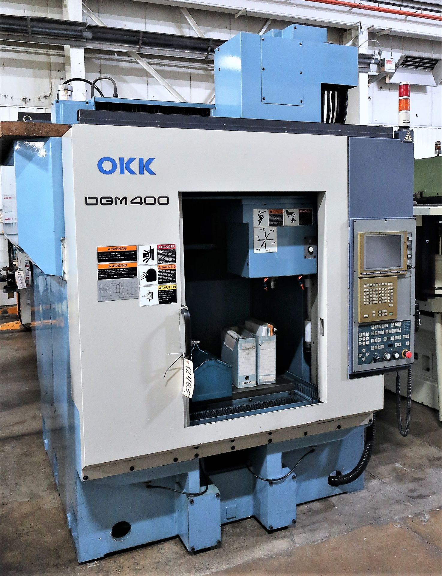 OKK MODEL DGM 400 3-AXIS CNC HIGH SPEED GRAPHITE MACHINING CENTER, S/N 134, NEW 2001