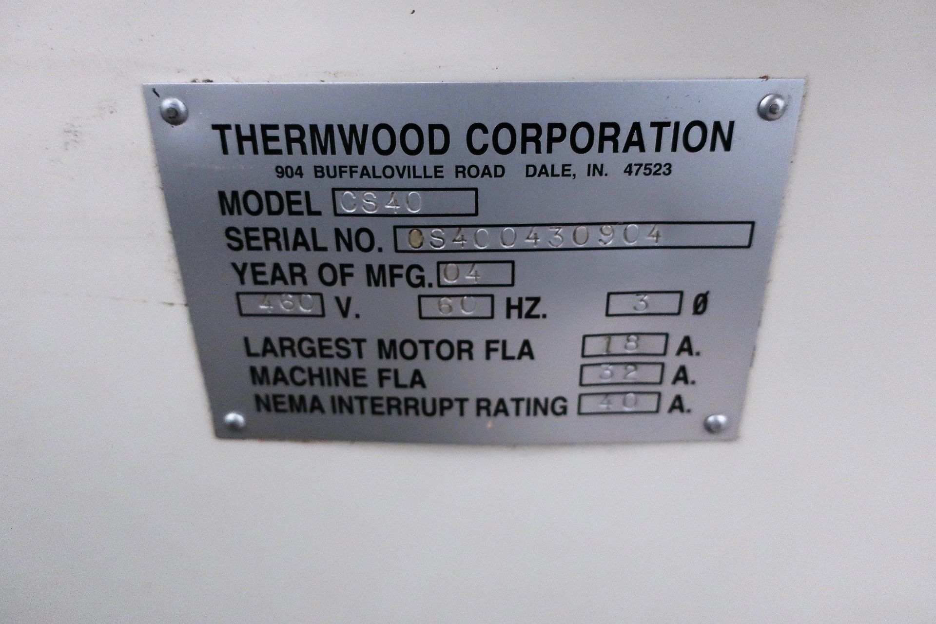 4'x8' THERMWOOD C40 3-AXIS CNC ROUTER, S/N CS400430904, NEW 2004 - Image 6 of 9