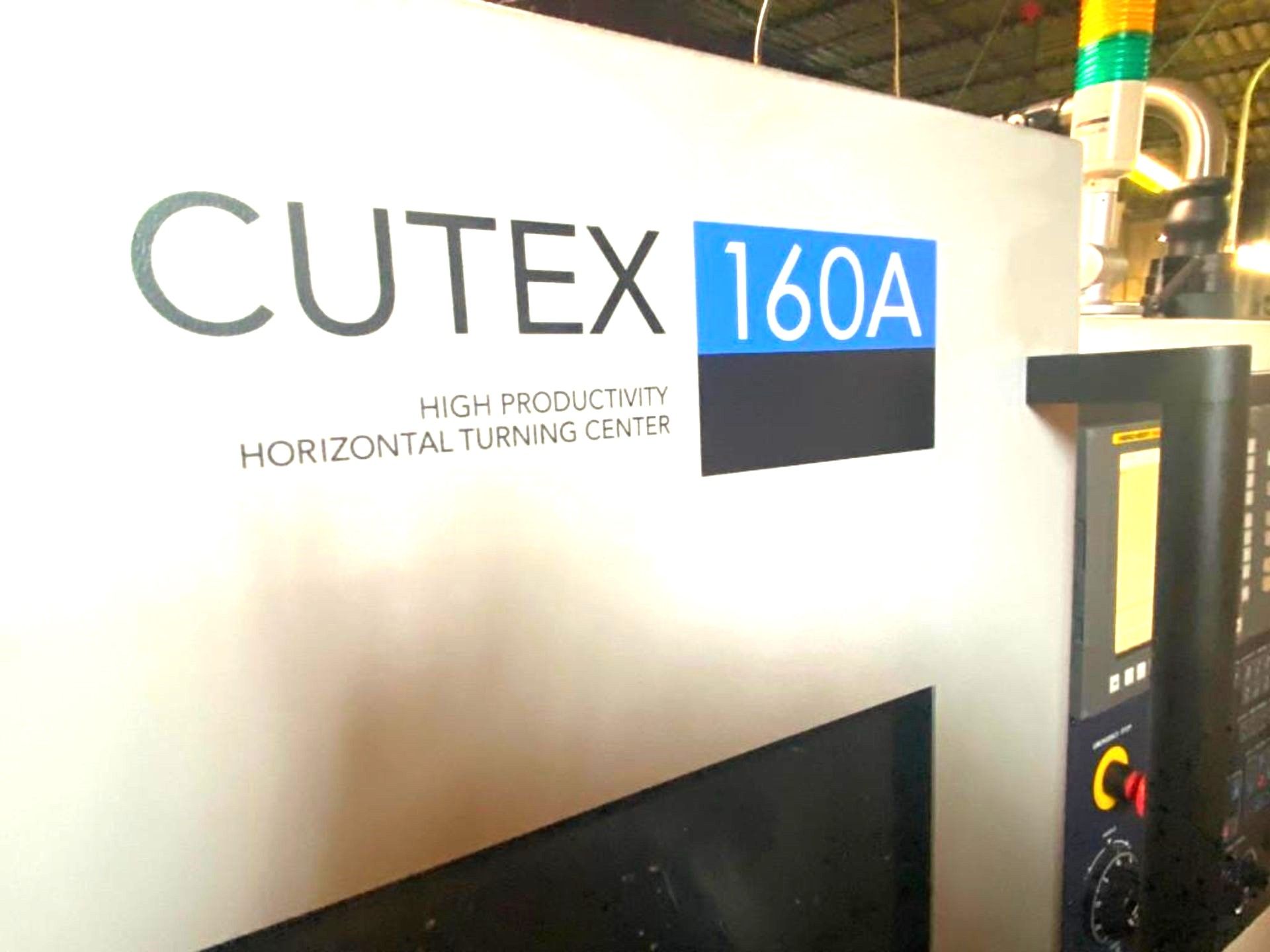 2015 HWACHEON CUTEX-160A CNC TURNING CENTER LATHE W/BAR FEEDER, S/N M024362L4F E - Image 10 of 11