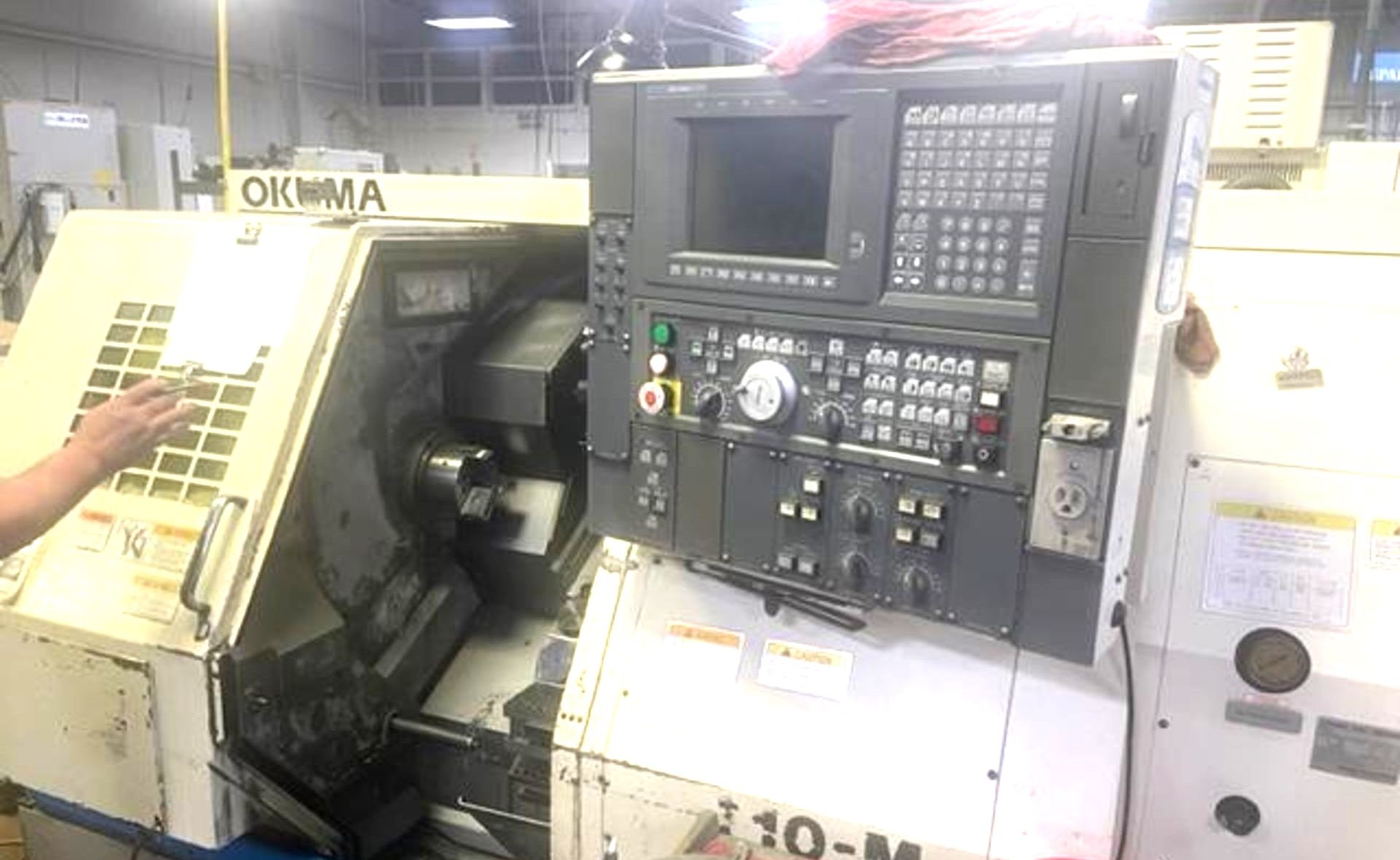 OKUMA LT-10MW 7-AXIS CNC TURNING CENTER LATHE, TWIN TURRET, SPINDLE & C-AXIS, LIVE TOOLING, - Image 2 of 14