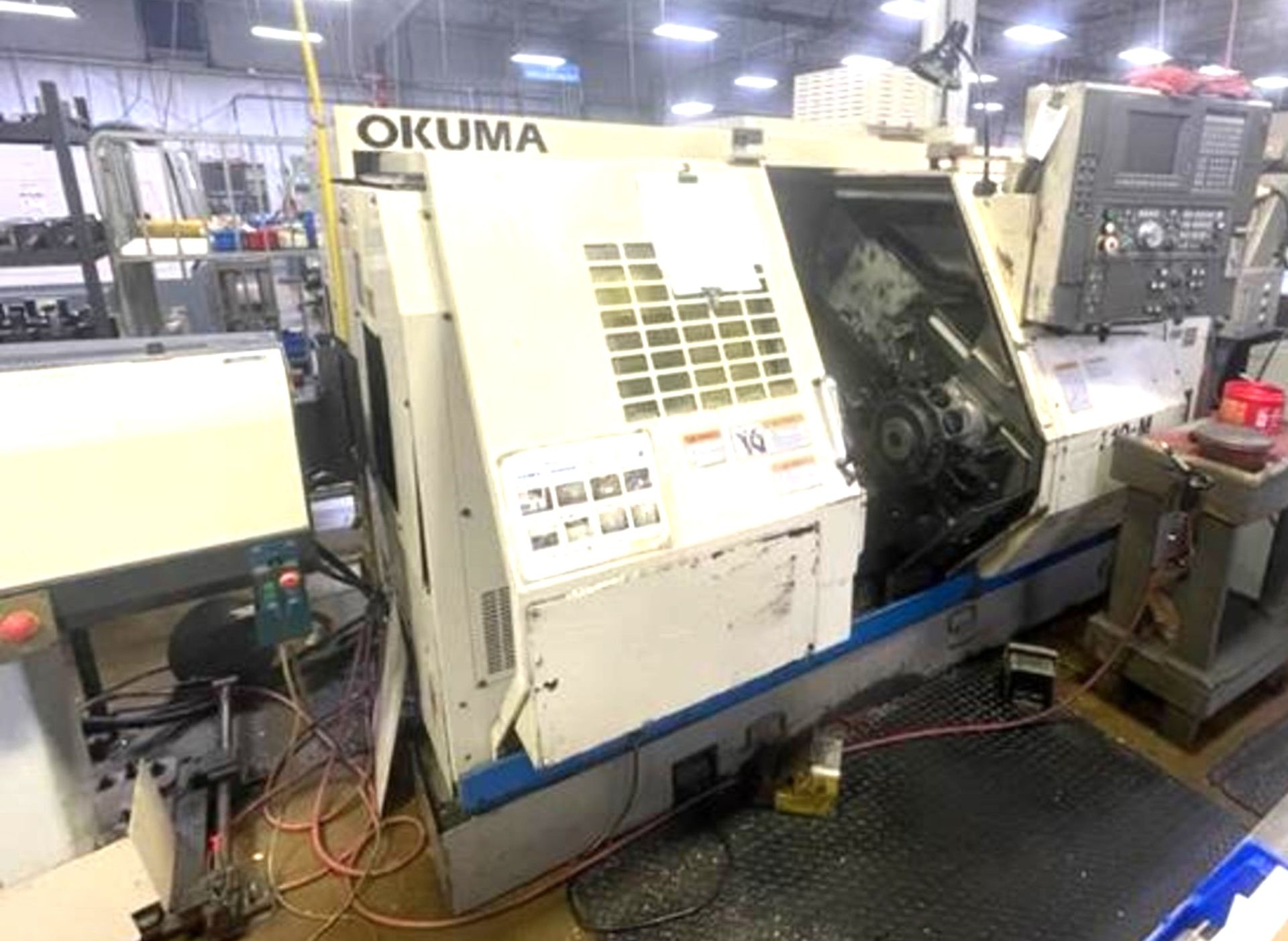 OKUMA LT-10MW 7-AXIS CNC TURNING CENTER LATHE, TWIN TURRET, SPINDLE & C-AXIS, LIVE TOOLING,