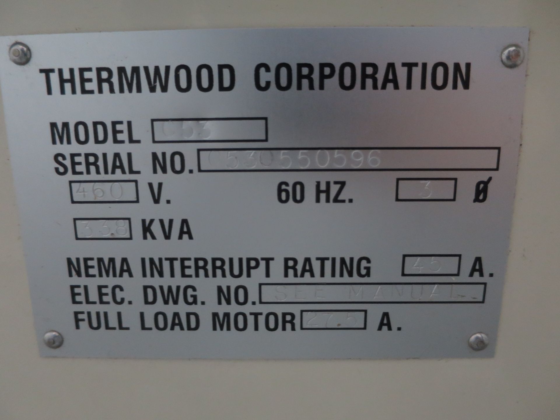 5'X10' THERMWOOD C-53 3-AXIS CNC ROUTER, S/N 530550596, NEW 1996 - Image 6 of 6