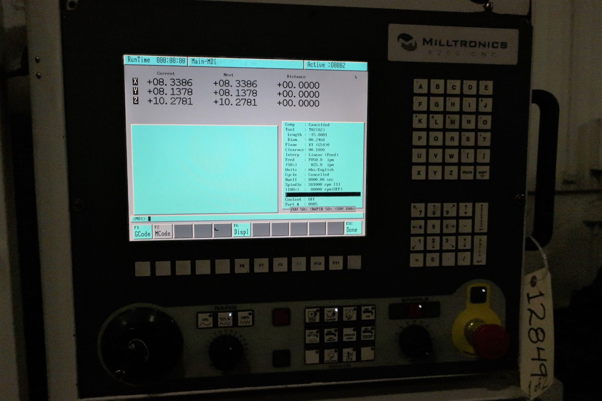 MILLTRONICS TT24 3-AXIS CNC VERTICAL MACHINING CENTER W/PALLET CHANGER, S/N 11964, NEW 2012 - Image 2 of 11