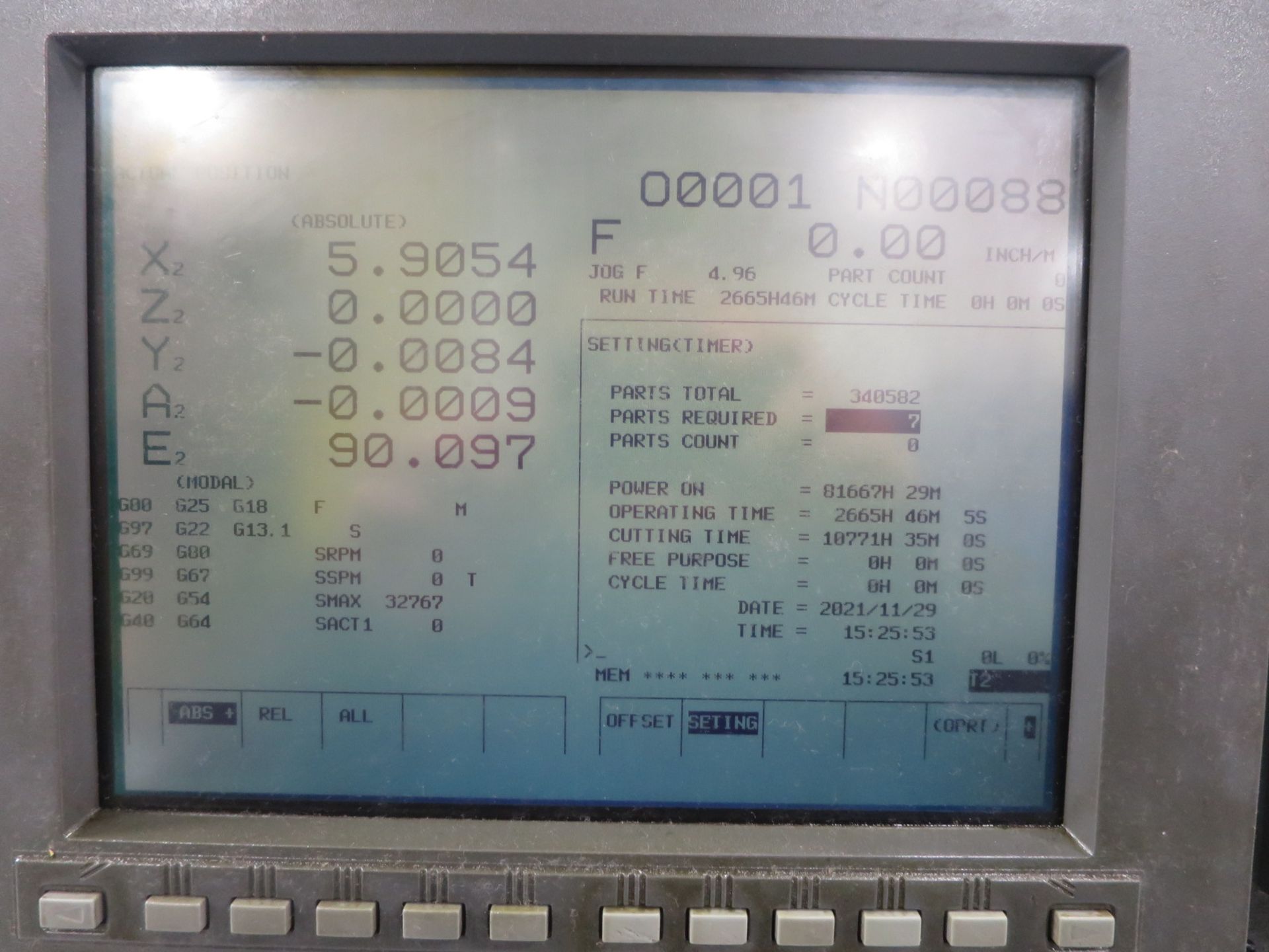 TSUGAMI MB-38SY TWIN SPINDLE TWIN TURRET CNC LATHE, S/N 108, NEW 2001 - Image 13 of 13