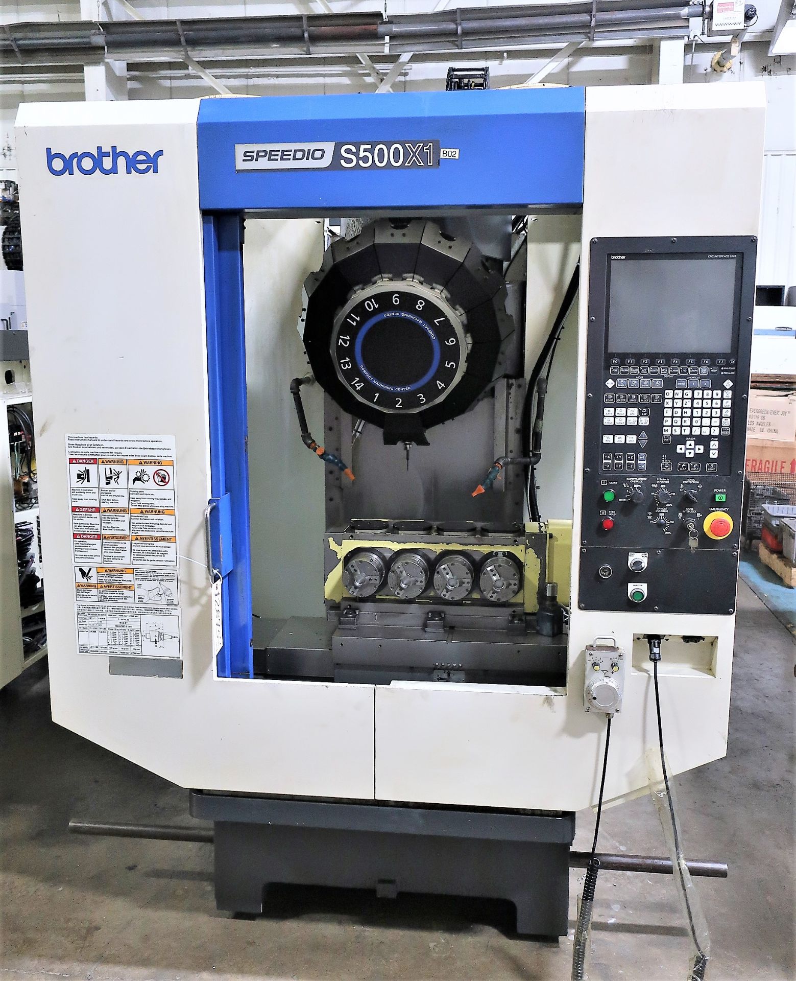 BROTHER SPEEDIO S500X1 4-AXIS CNC DRILL TAP CENTER, S/N 117233, NEW 2014