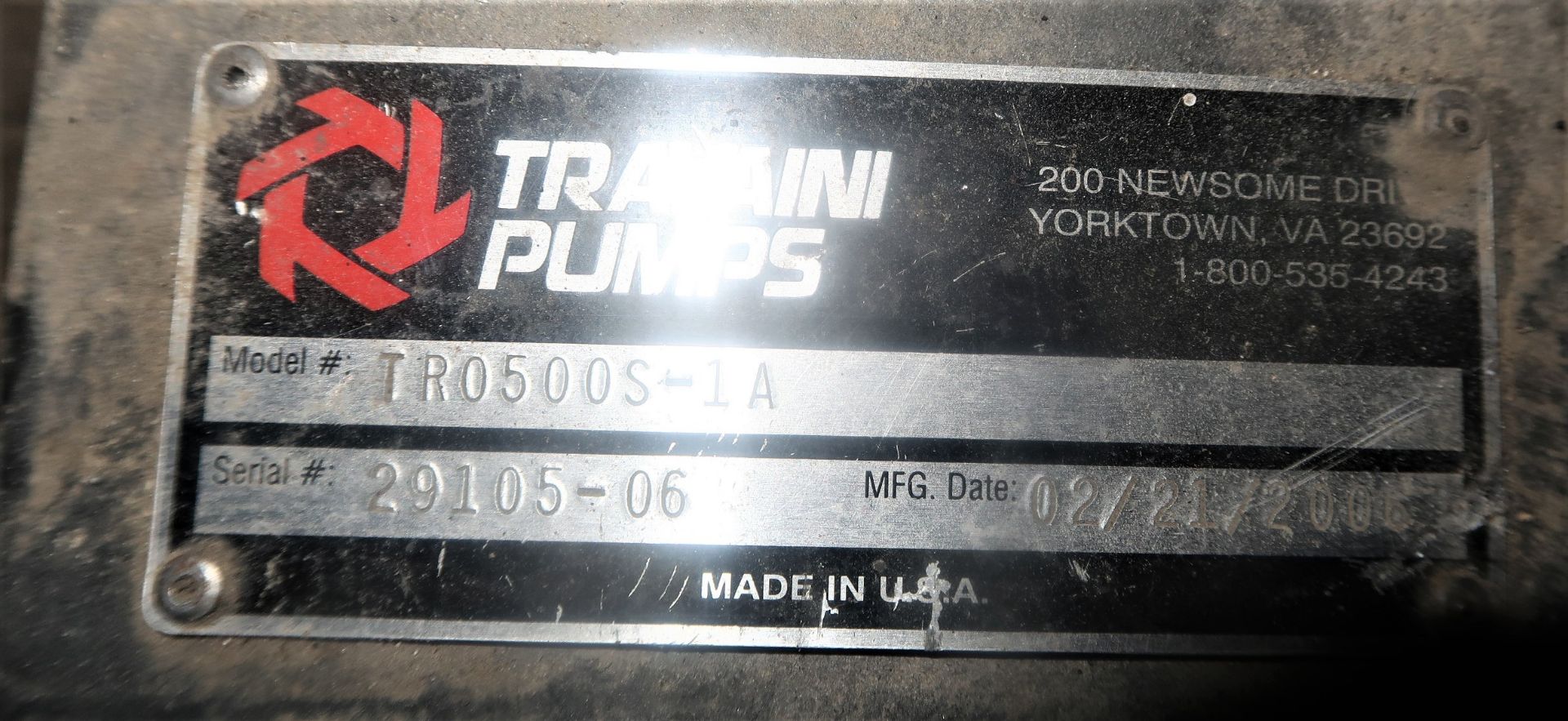 40 HP TRAVANI MODEL TR0500S-1A VACUUM PUMP, 500 CFM, S/N 29105-06, NEW 2006 - Image 3 of 5