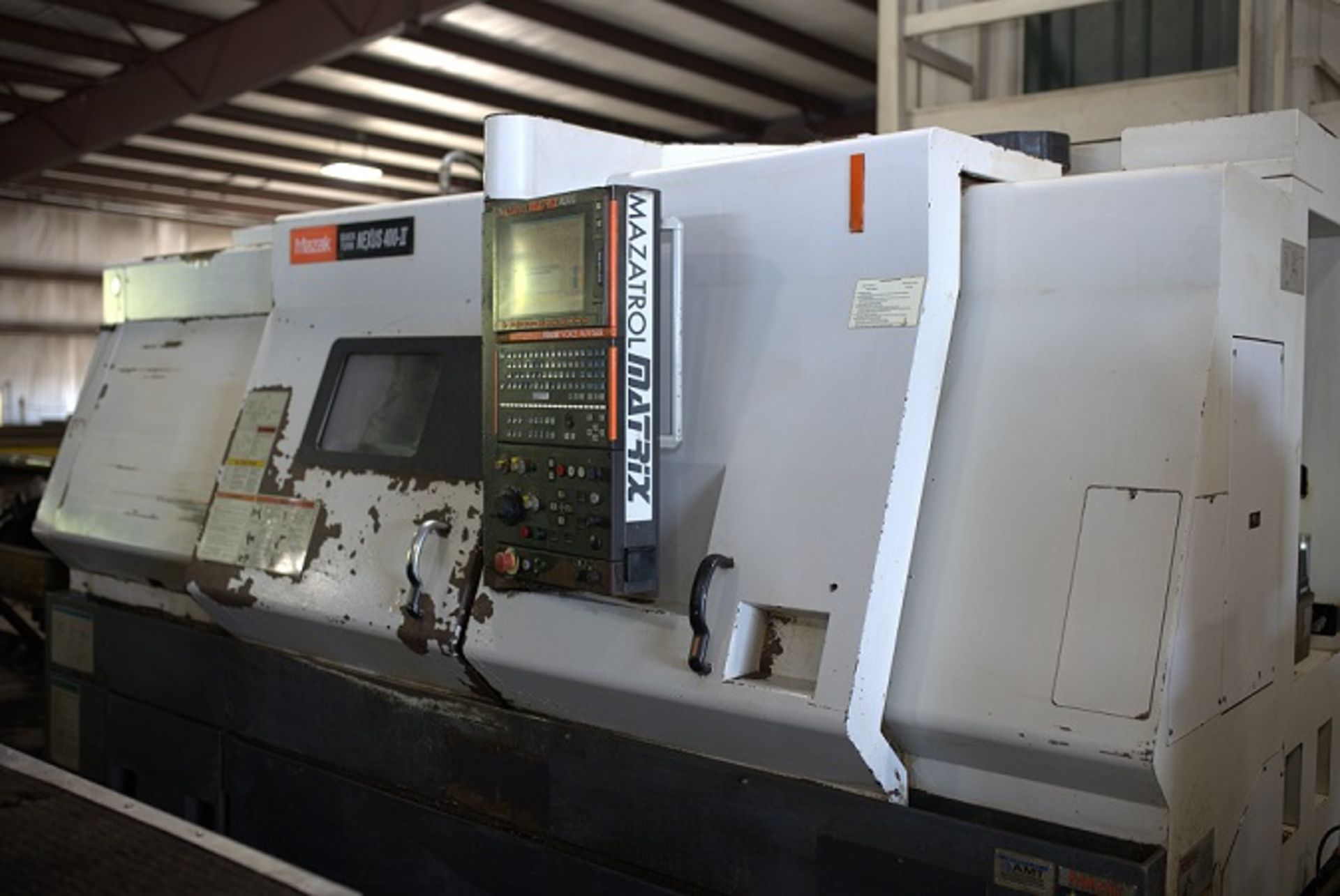 2006 MAZAK QTN-400 CNC LATHE WITH 5.2" BORE AND DUAL AIR CHUCKS, S/N 192349