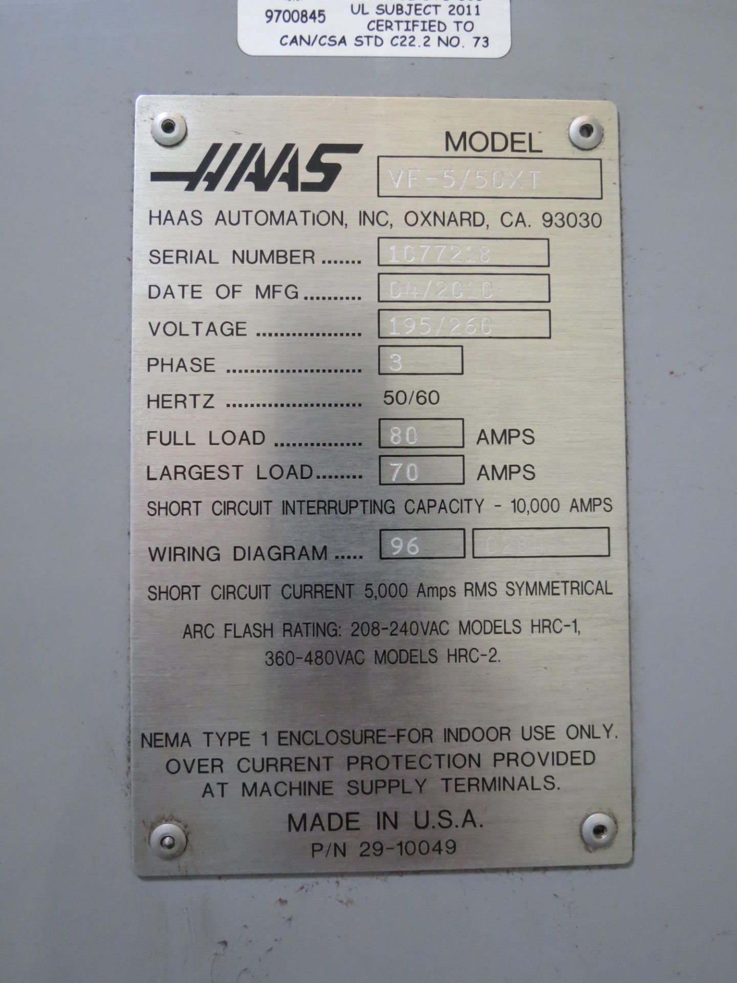 2010 Haas VF-5 XT CNC Vertical Machining Center - Image 16 of 16