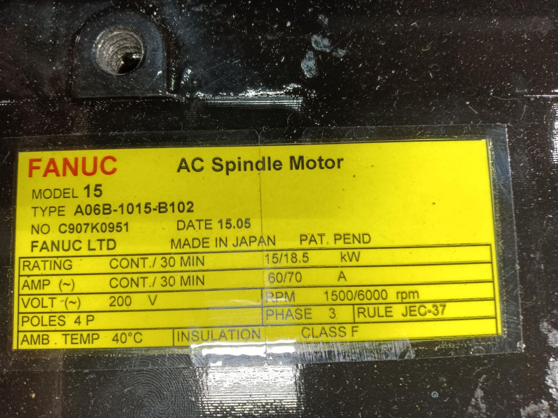 Fanuc 15 AC Spindle Motor - Image 4 of 4