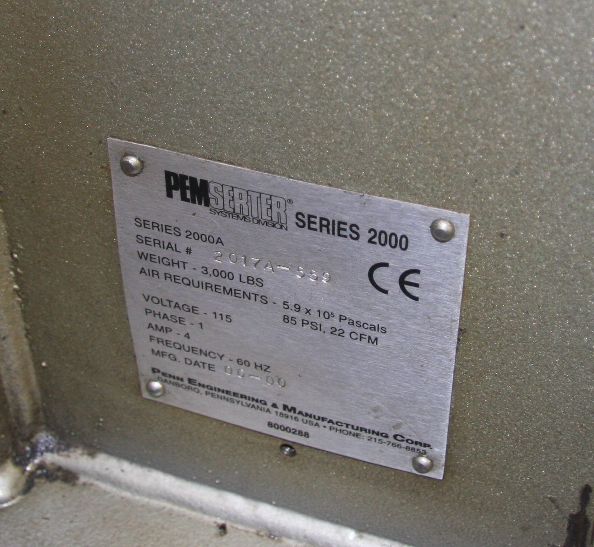 Pemserter Series 2000A Insertion Press with Bowl Feed & Assorted Tooling - Image 8 of 8