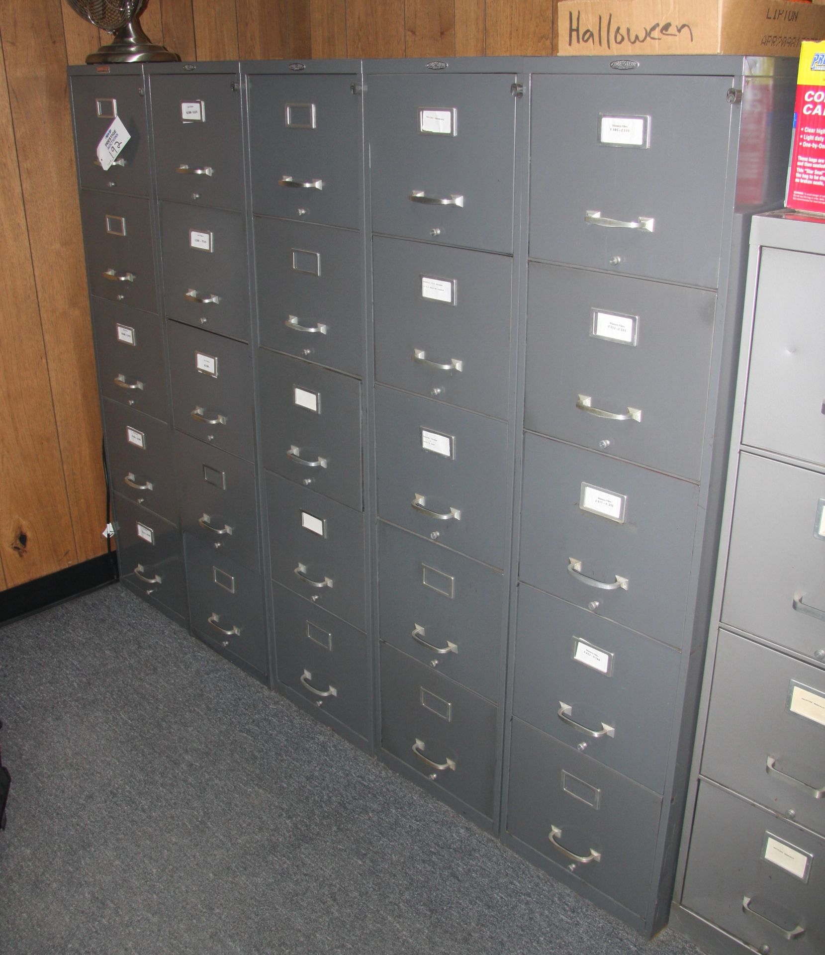 (5) 5 Drawer File Cabinets
