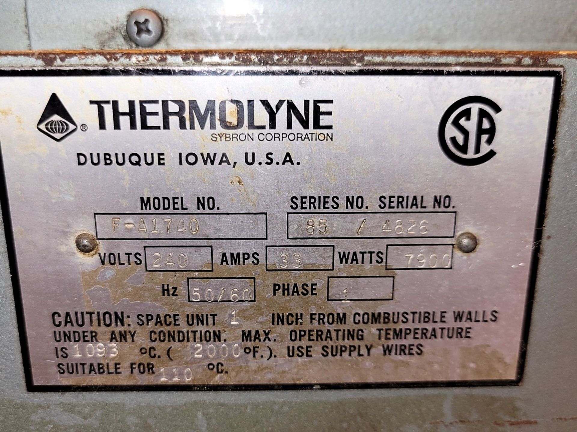 Thermolyne Electric Furnace - Image 3 of 4