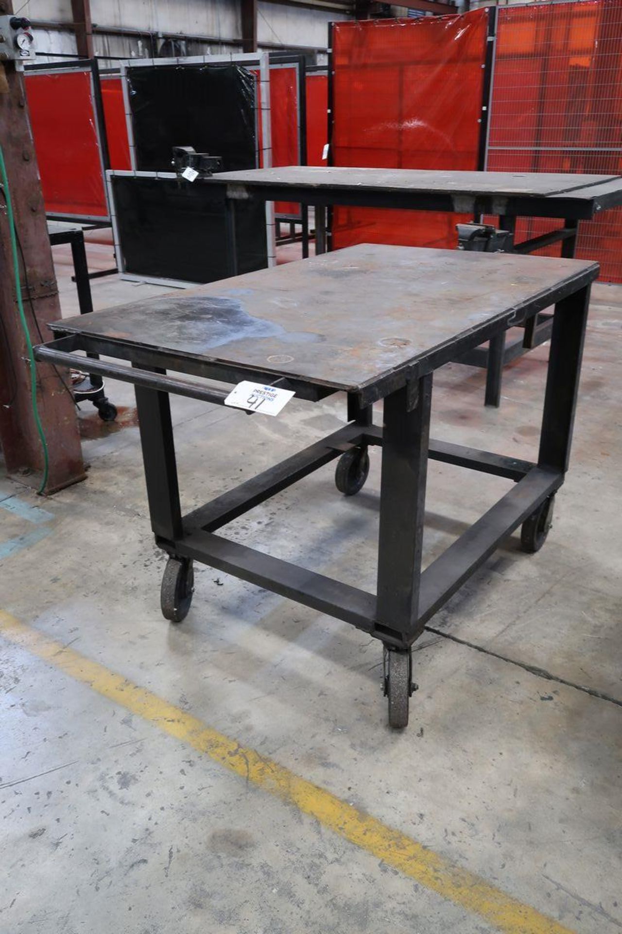Heavy Duty Steel Table on Castors